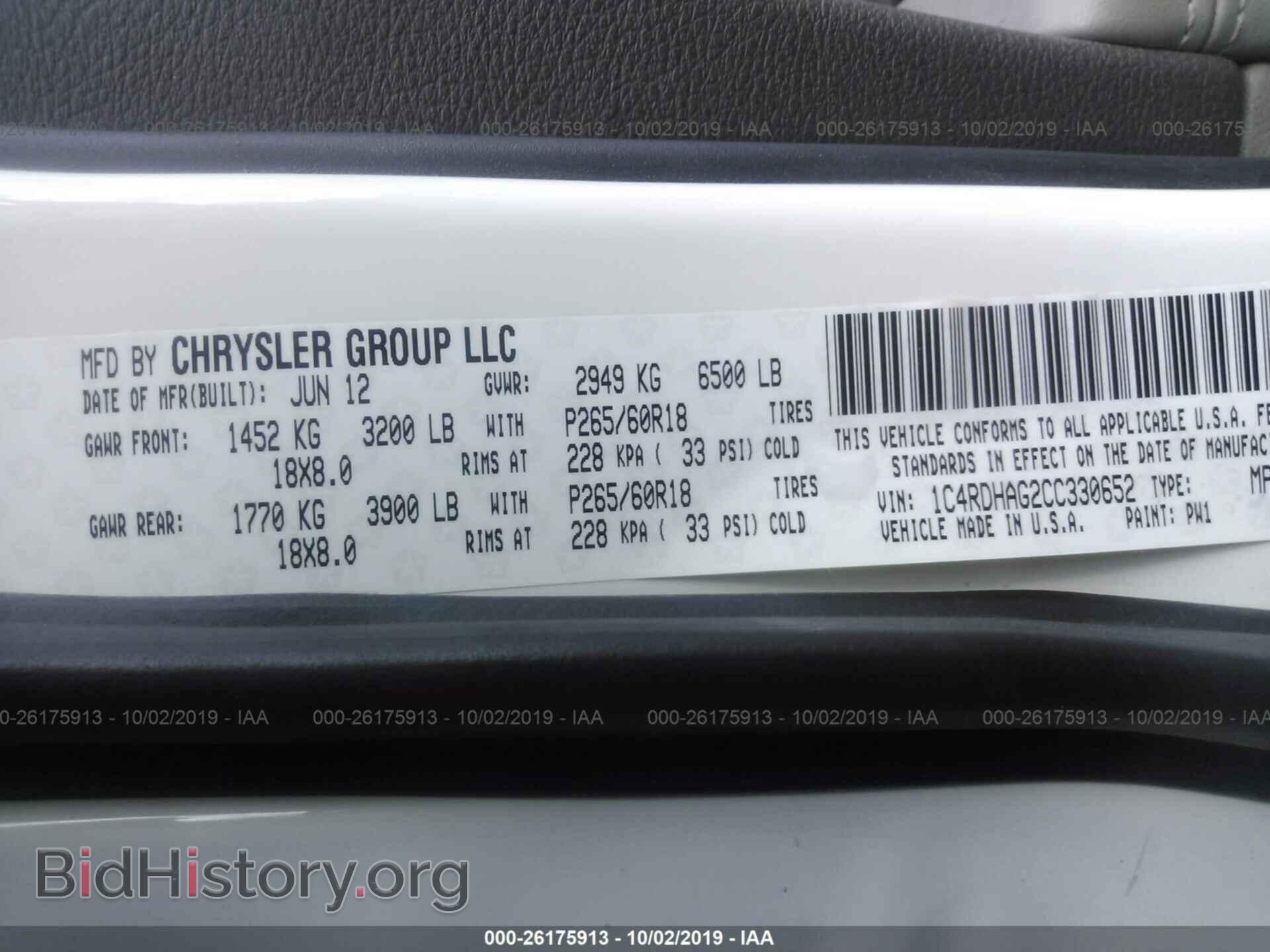 2012 DODGE DURANGO - VIN: 1C4RDHAG2CC330652 - Фото 9