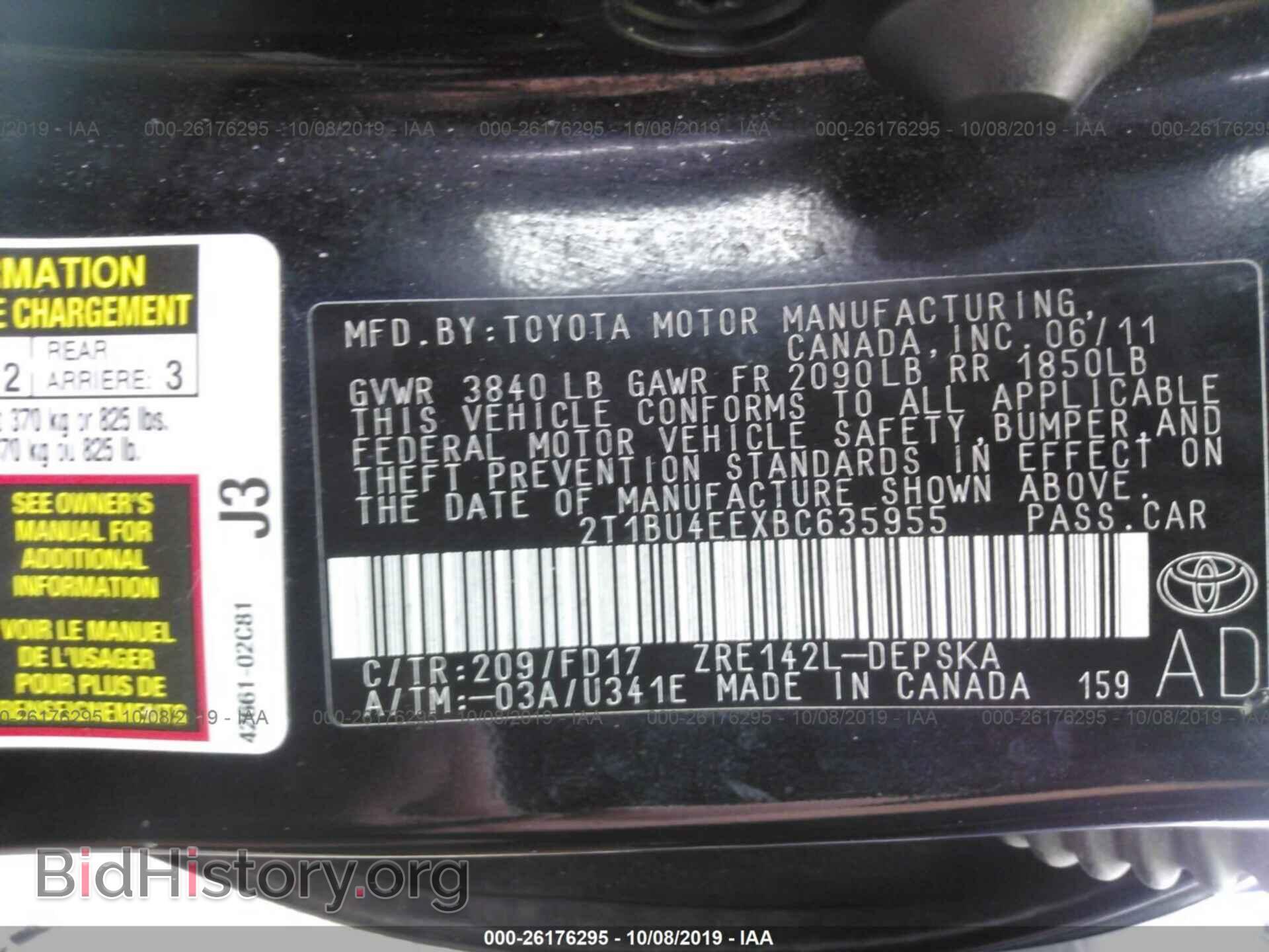 2011 TOYOTA COROLLA - VIN: 2T1BU4EEXBC635955 - Photo 9
