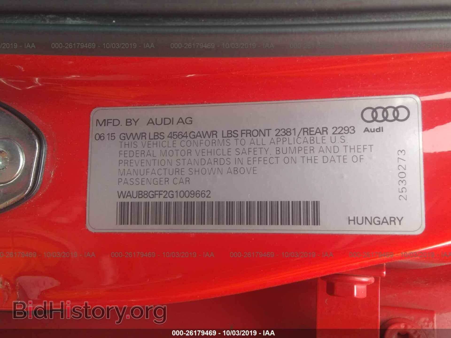 2016 AUDI A3 - VIN: WAUB8GFF2G1009662 - Фото 9