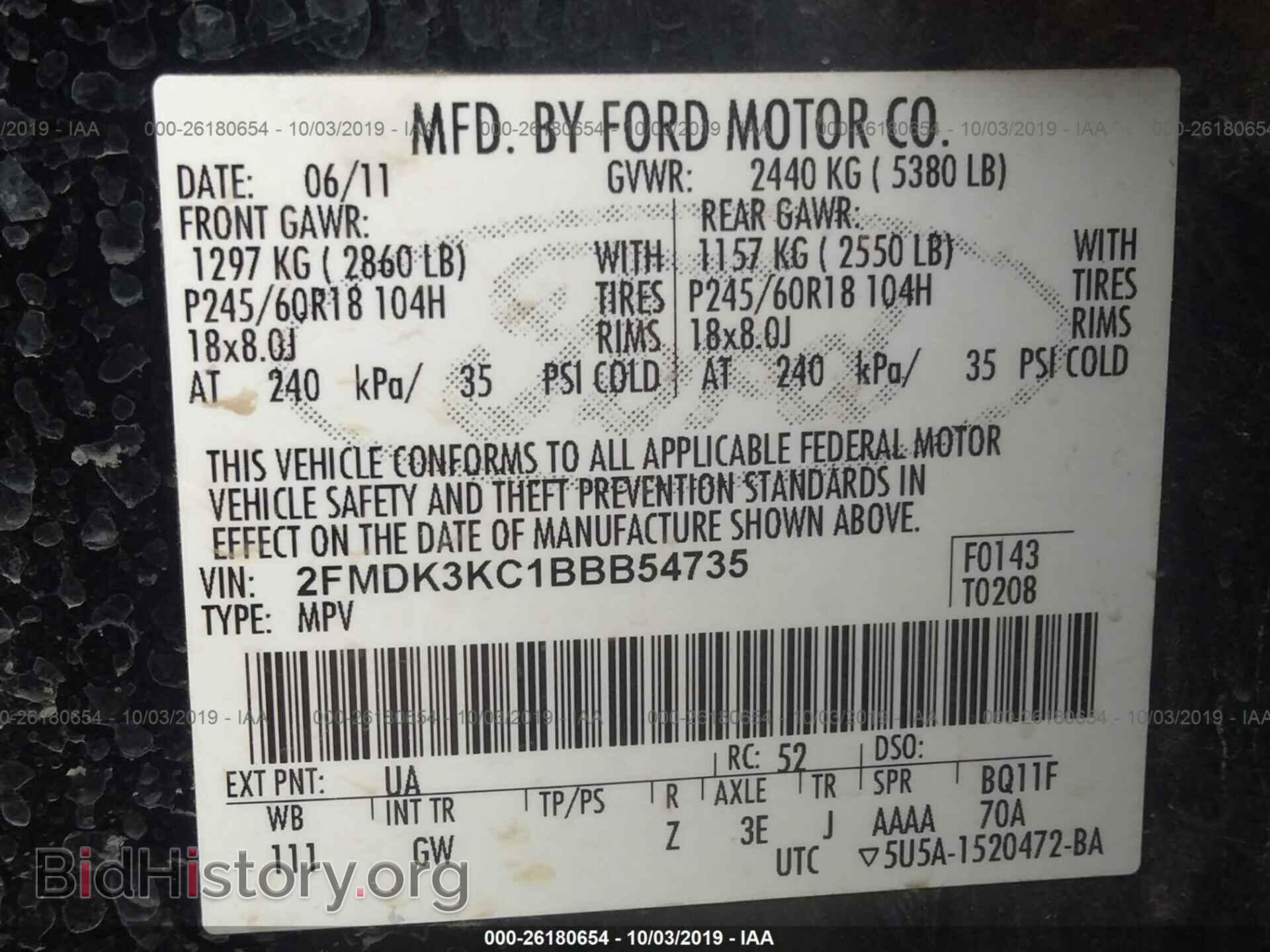 2011 FORD EDGE - VIN: 2FMDK3KC1BBB54735 - Photo 9