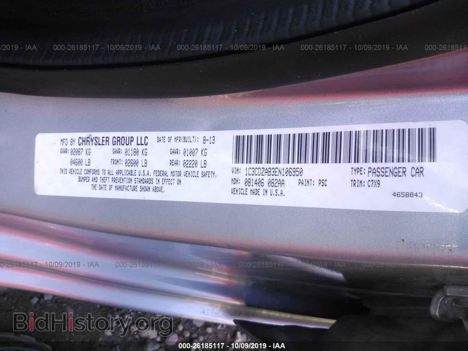 2014 DODGE AVENGER - VIN: 1C3CDZAB3EN106950 - Photo 9