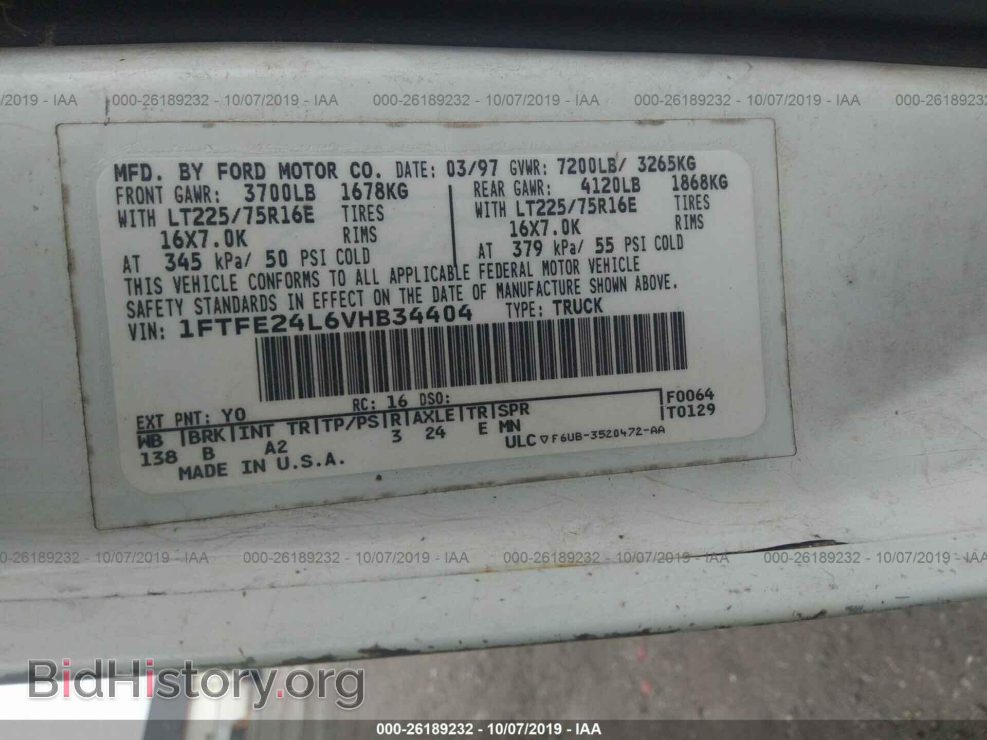 1997 FORD ECONOLINE - VIN: 1FTFE24L6VHB34404 - Photo 9