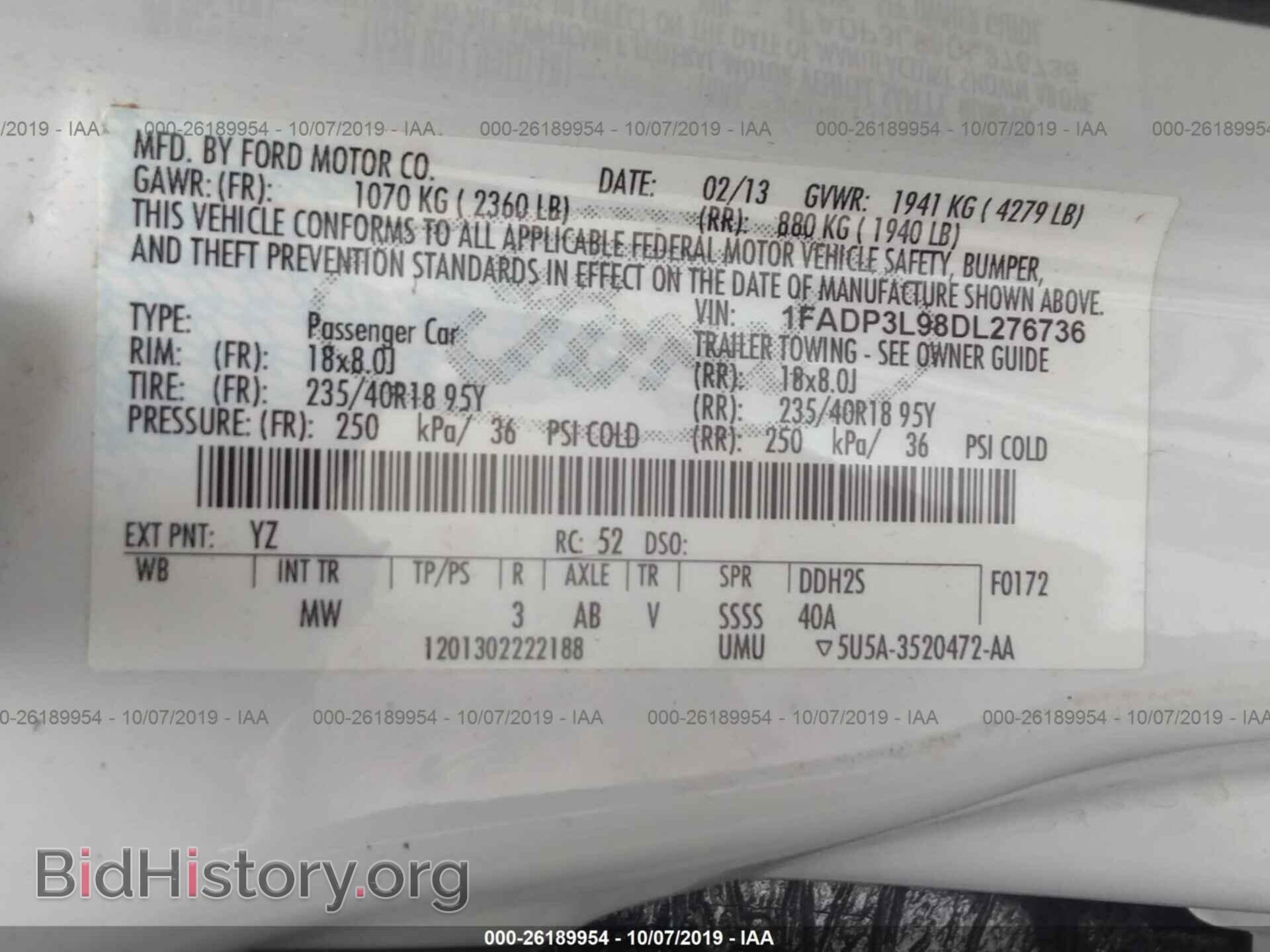 2013 FORD FOCUS - VIN: 1FADP3L98DL276736 - Photo 9
