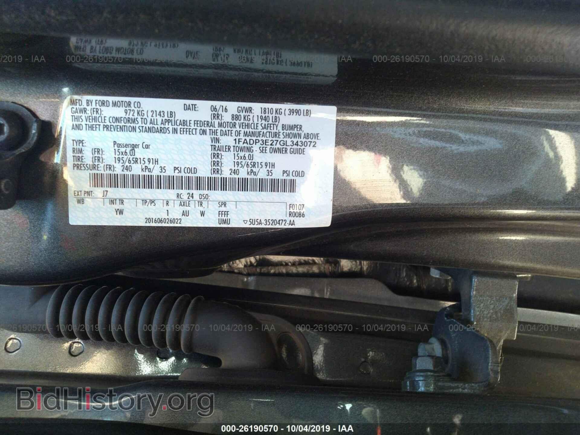 2016 FORD FOCUS - VIN: 1FADP3E27GL343072 - Фото 9