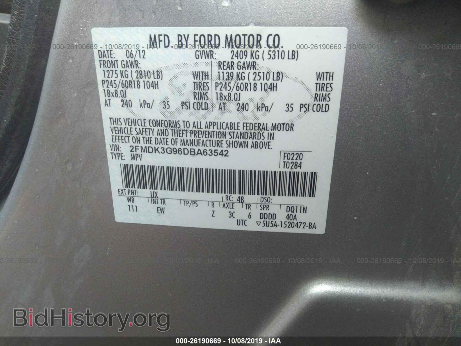 2013 FORD EDGE - VIN: 2FMDK3G96DBA63542 - Photo 9
