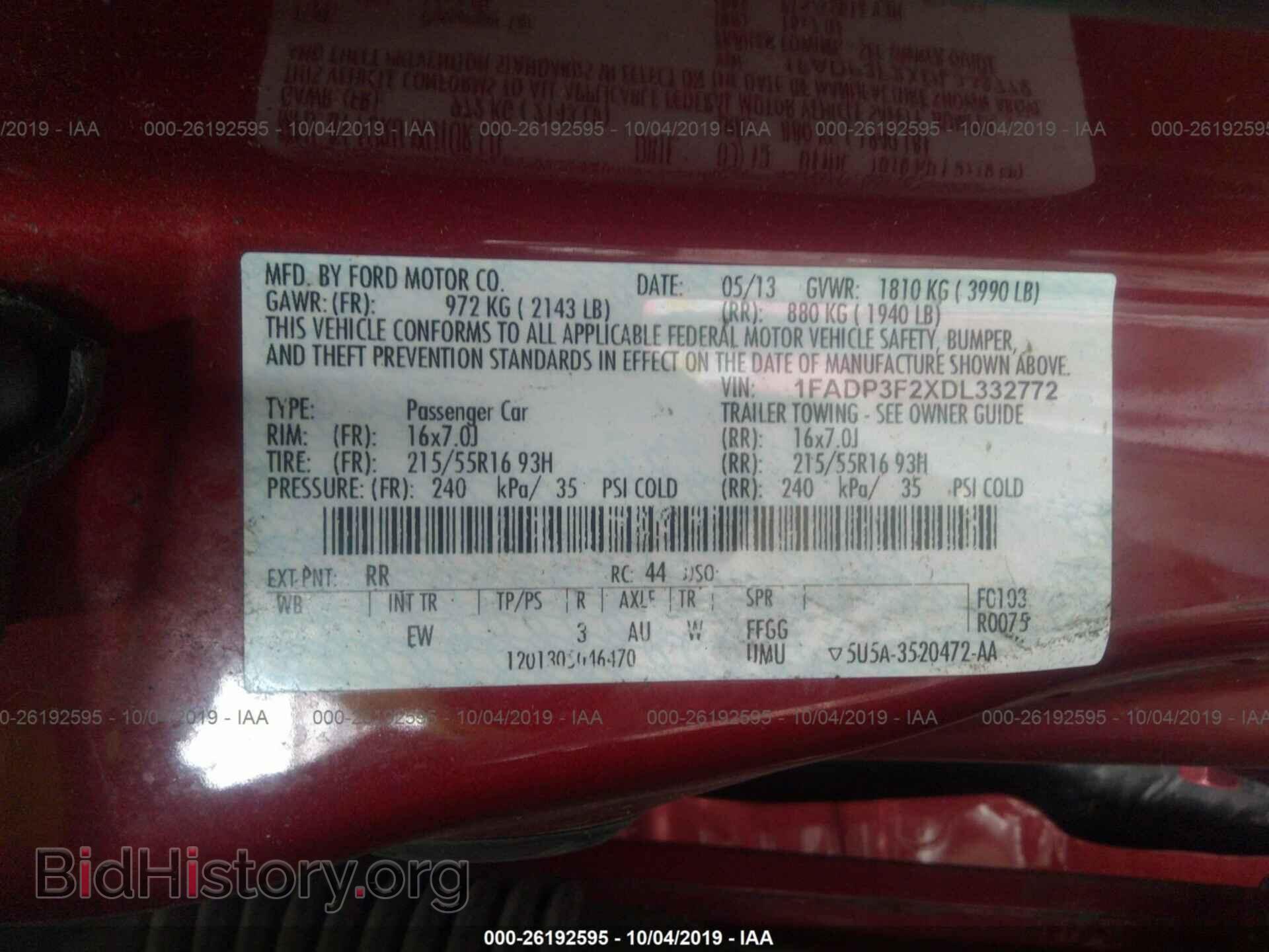 2013 FORD FOCUS - VIN: 1FADP3F2XDL332772 - Photo 9