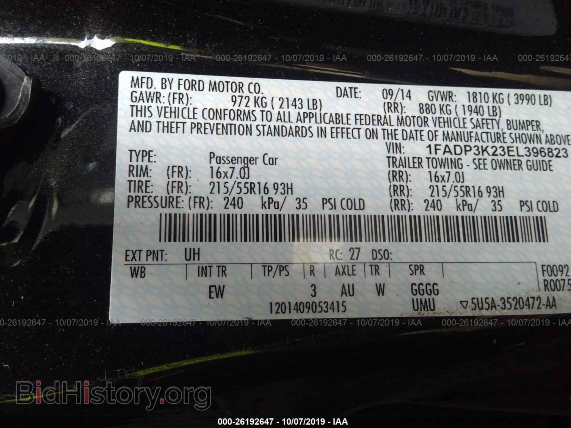 2014 FORD FOCUS - VIN: 1FADP3K23EL396823 - Photo 9