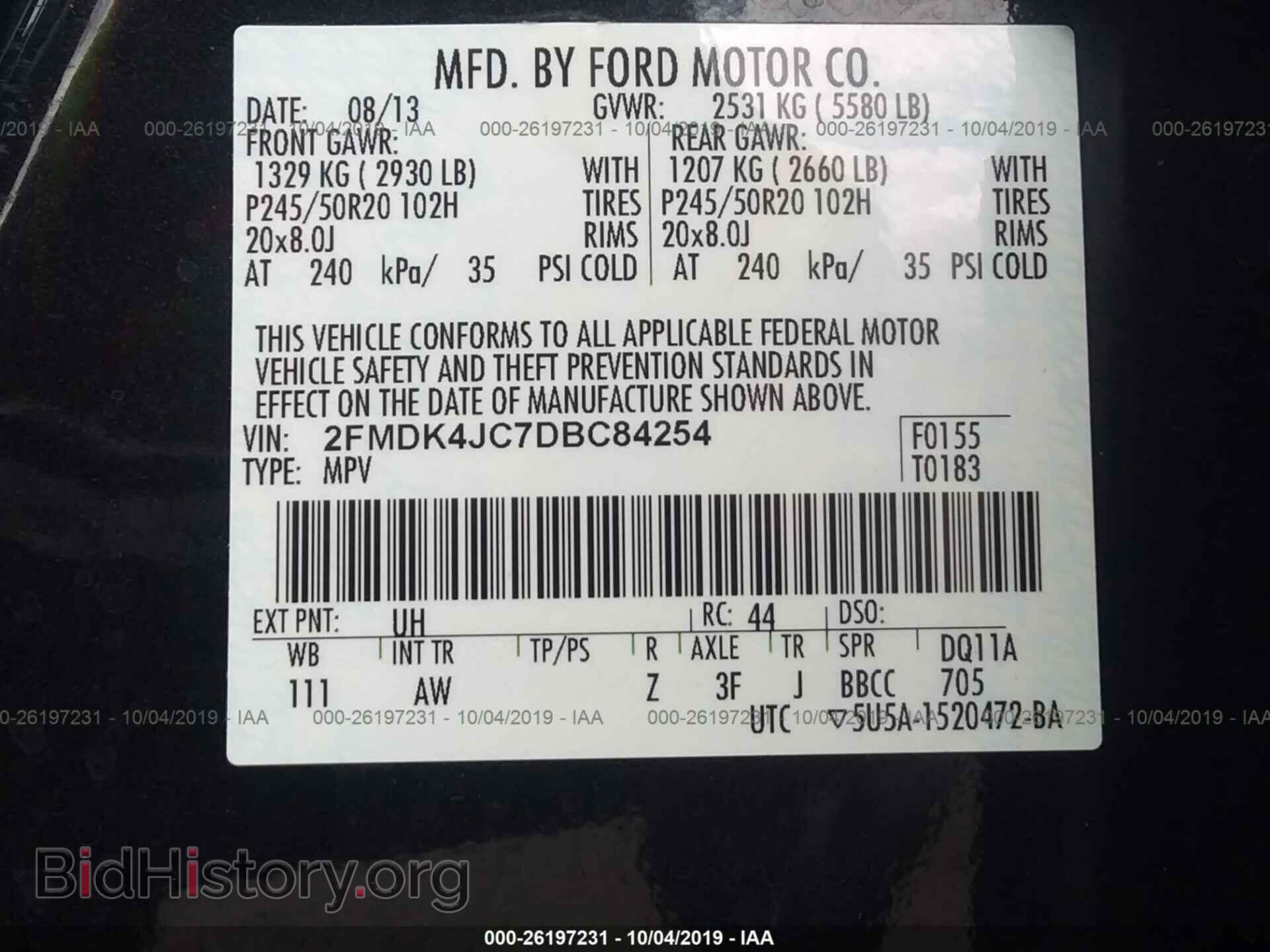 2013 FORD EDGE - VIN: 2FMDK4JC7DBC84254 - Photo 9