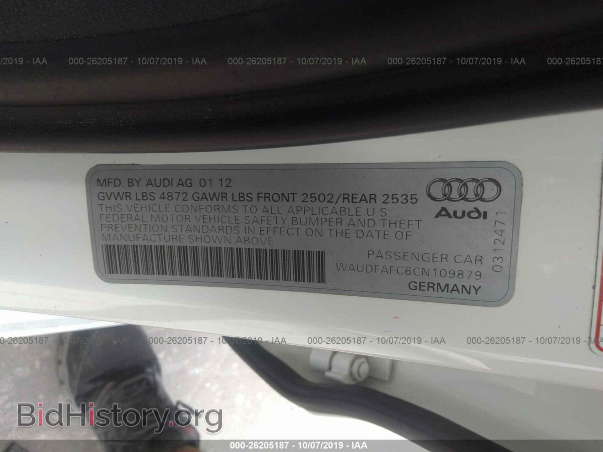 2012 AUDI A6 - VIN: WAUDFAFC6CN109879 - Photo 9