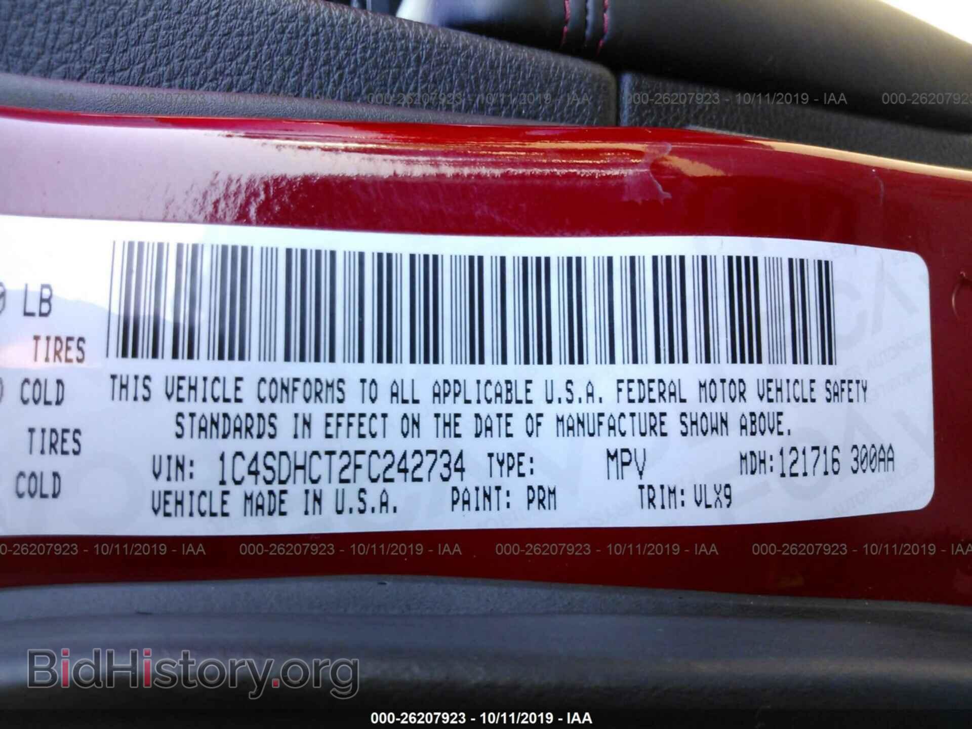 2015 DODGE DURANGO - VIN: 1C4SDHCT2FC242734 - Фото 9