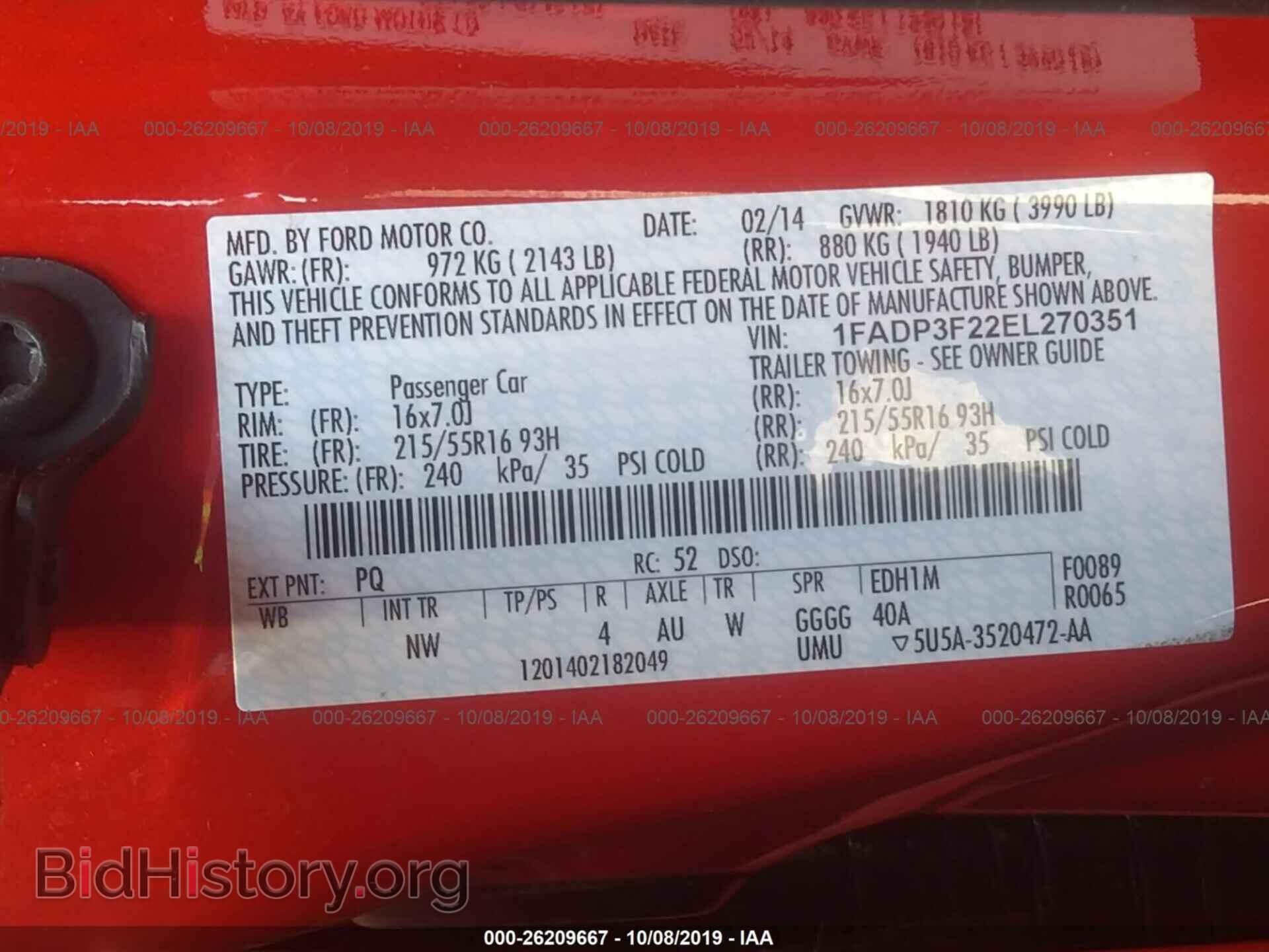 2014 FORD FOCUS - VIN: 1FADP3F22EL270351 - Photo 9