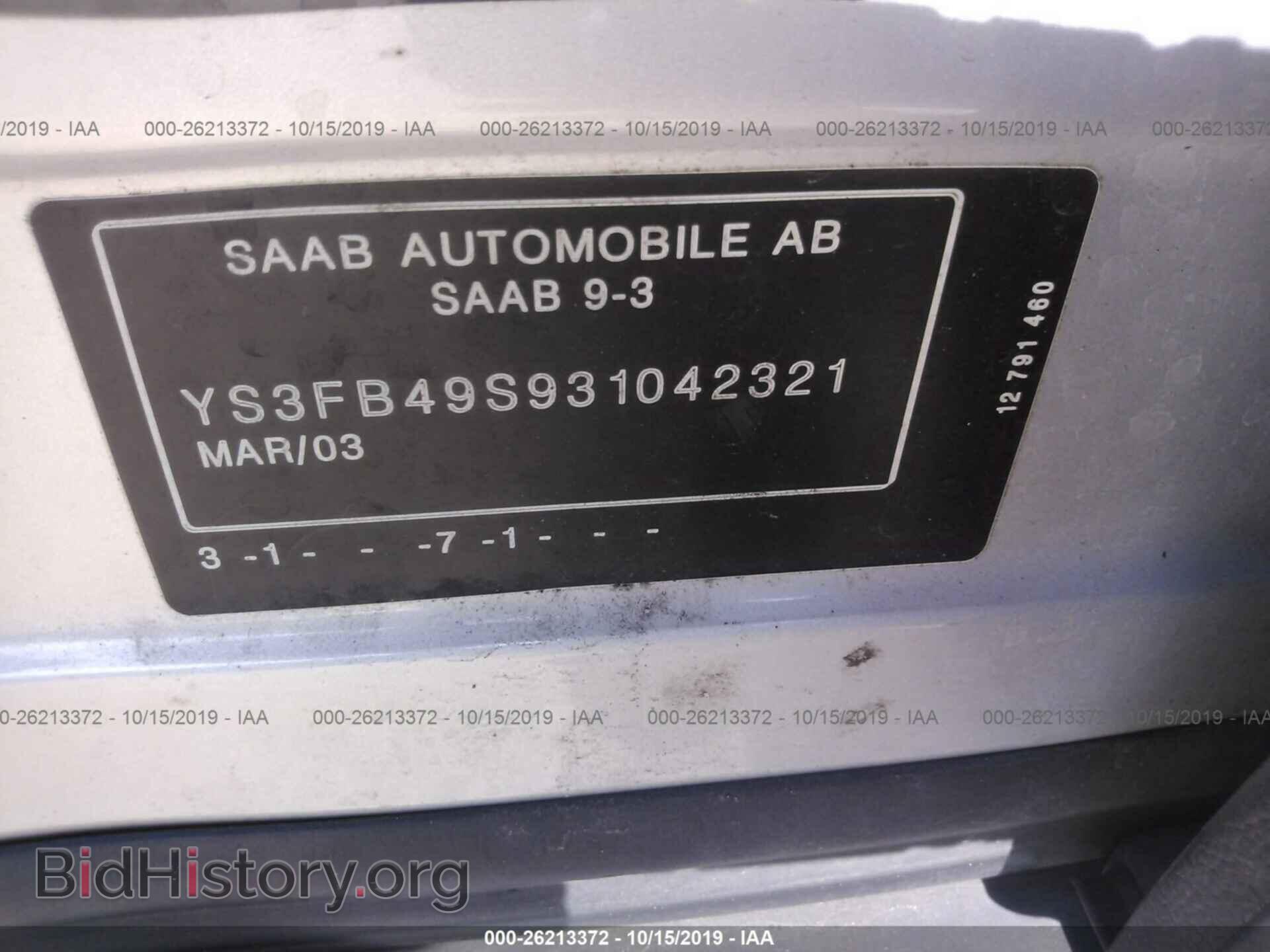2003 SAAB 9-3 - VIN: YS3FB49S931042321 - Photo 9