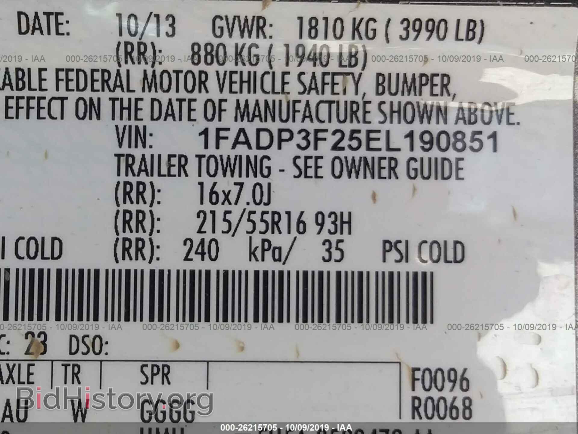 2014 FORD FOCUS - VIN: 1FADP3F25EL190851 - Photo 9