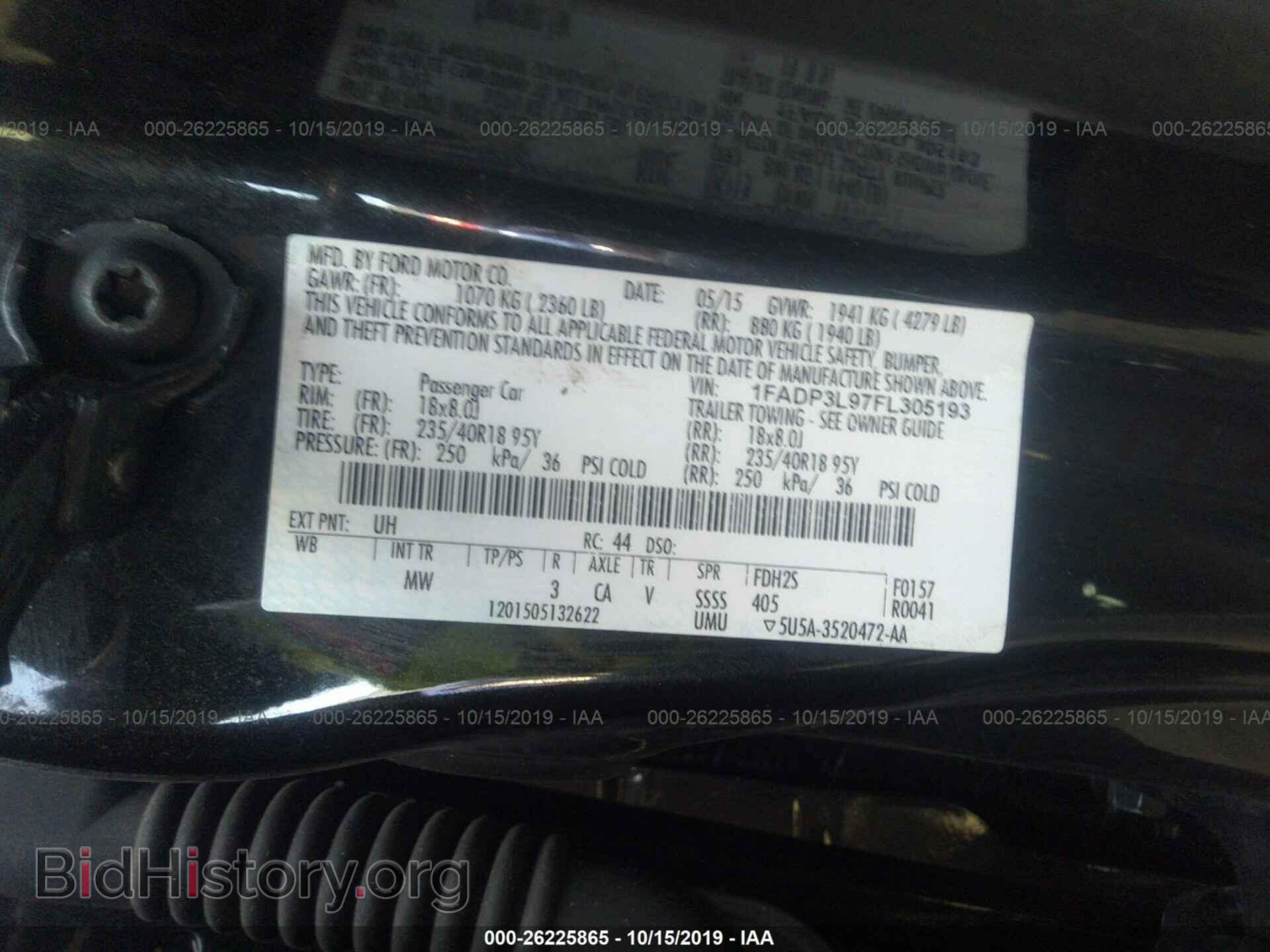 2015 FORD FOCUS - VIN: 1FADP3L97FL305193 - Фото 9