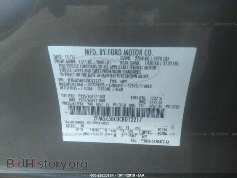 2012 Ford FLEX (VIN 2FMGK5BC0CBD12217) — фото 9 из 10