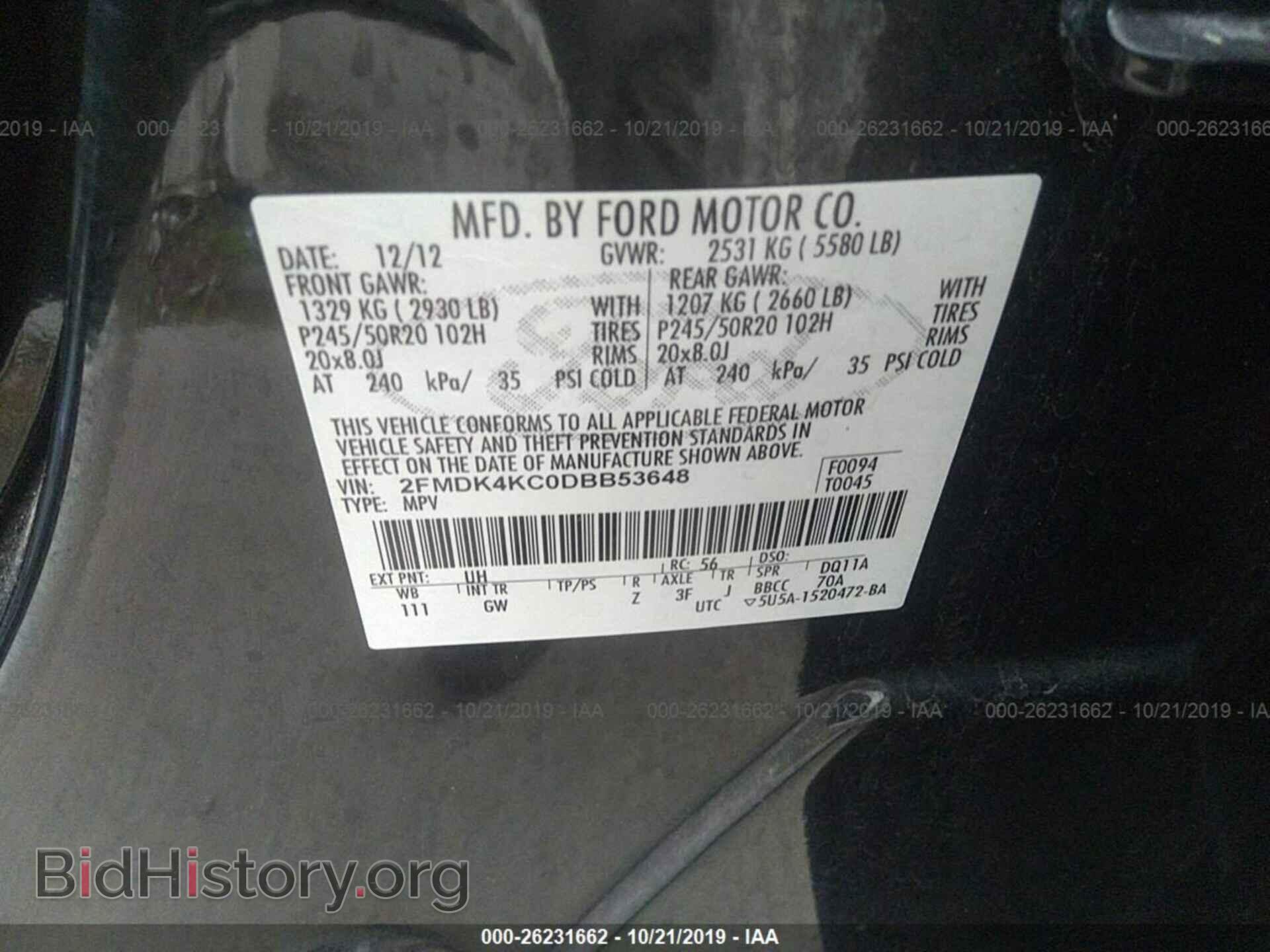 2013 FORD EDGE - VIN: 2FMDK4KC0DBB53648 - Photo 9