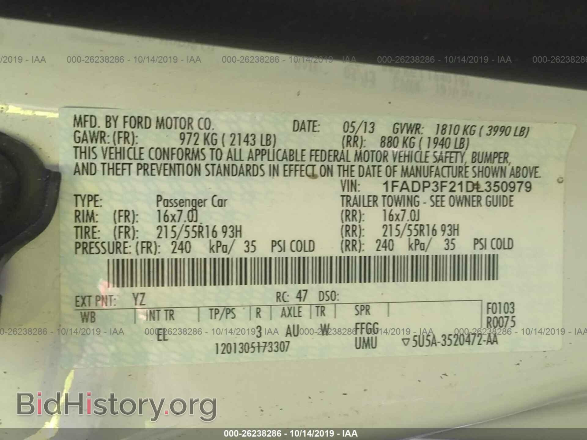 2013 FORD FOCUS - VIN: 1FADP3F21DL350979 - Photo 9