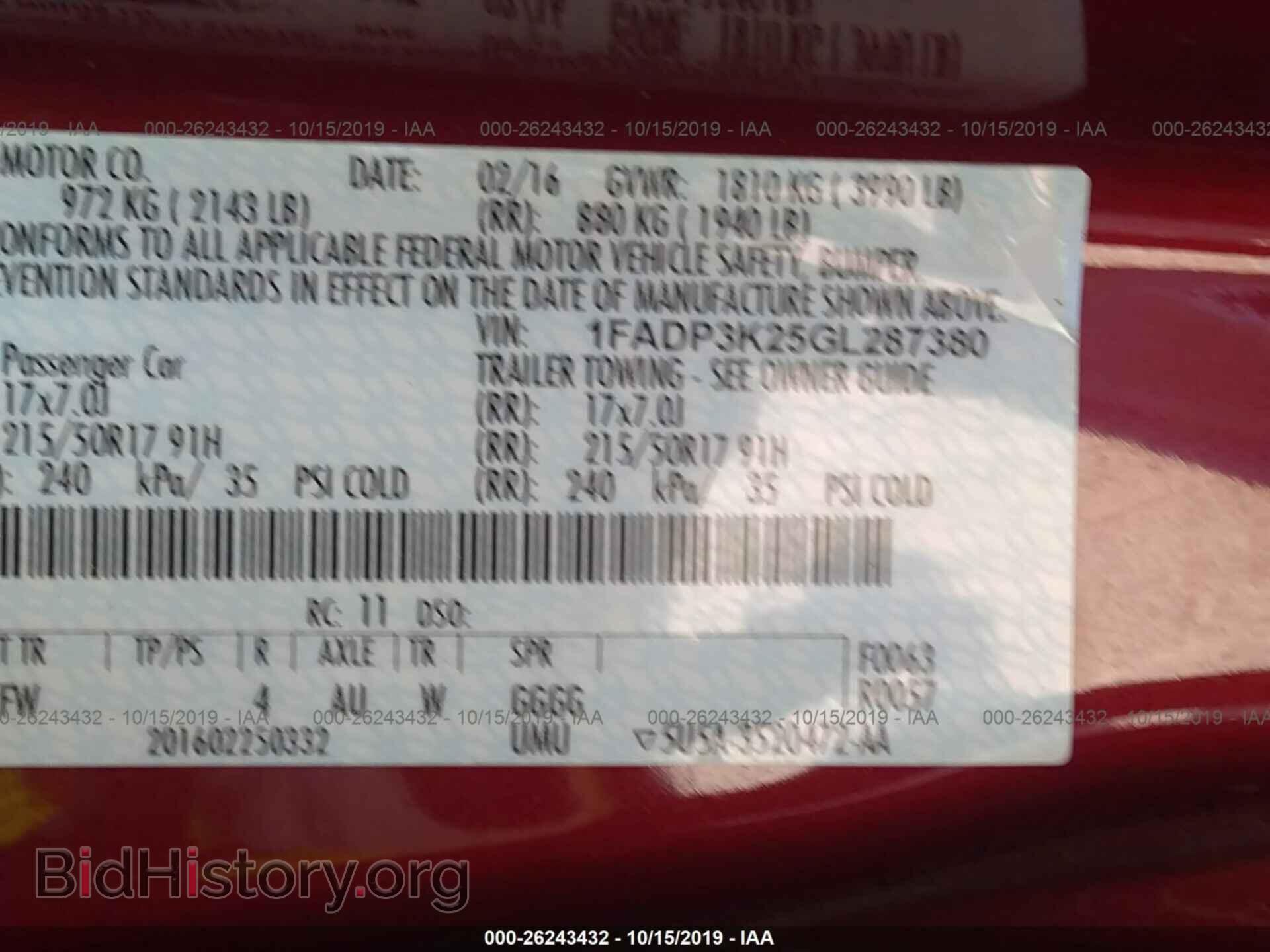 2016 FORD FOCUS - VIN: 1FADP3K25GL287380 - Фото 9