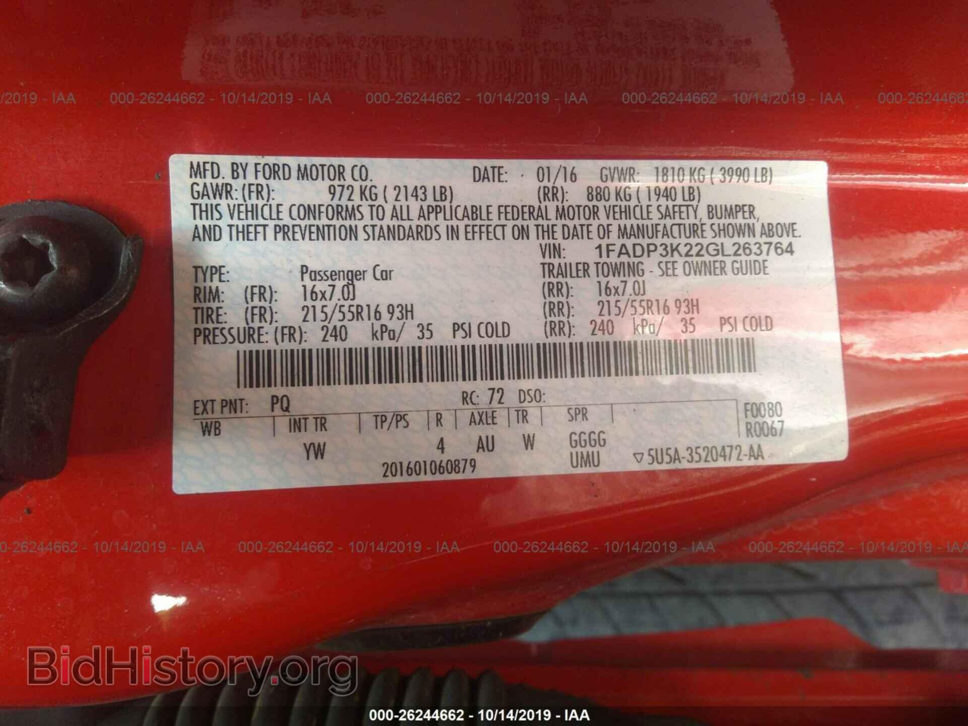 2016 FORD FOCUS - VIN: 1FADP3K22GL263764 - Фото 9