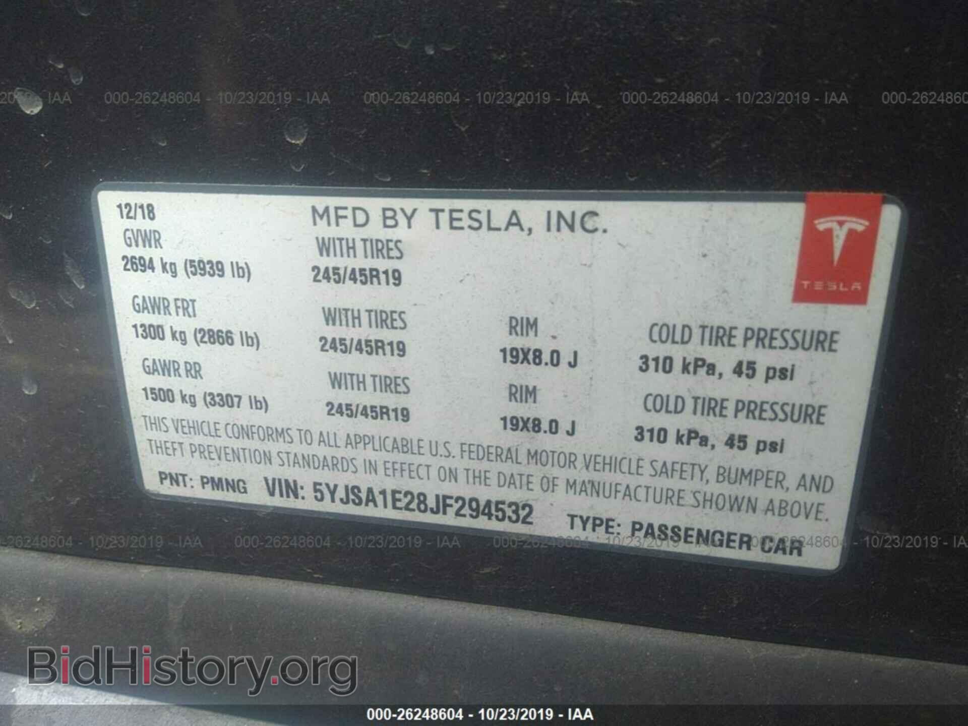 2018 TESLA MODEL S - VIN: 5YJSA1E28JF294532 - Photo 9