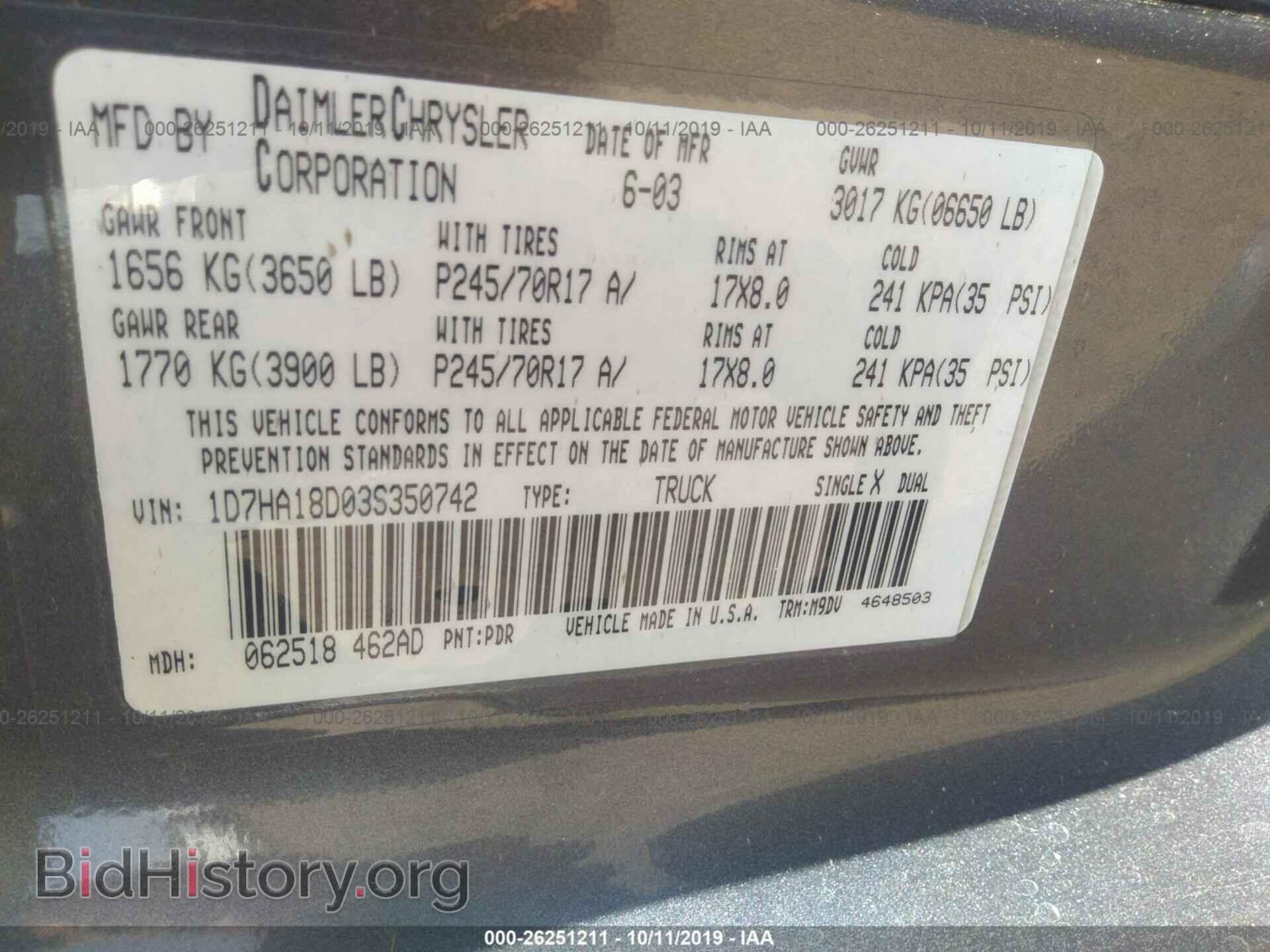 2003 DODGE RAM 1500 - VIN: 1D7HA18D03S350742 - Photo 9