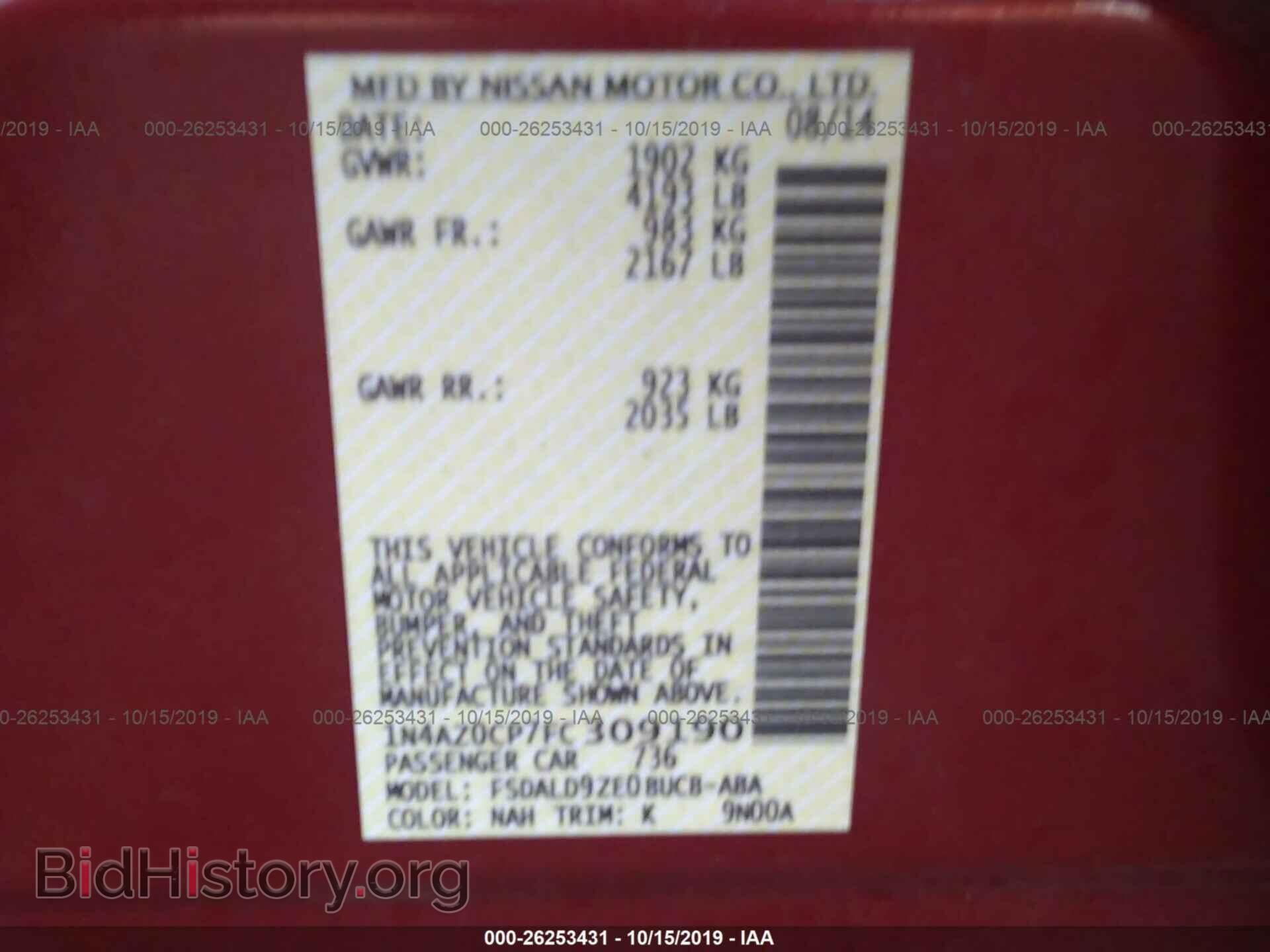 2015 NISSAN LEAF - VIN: 1N4AZ0CP7FC309190 - Фото 9