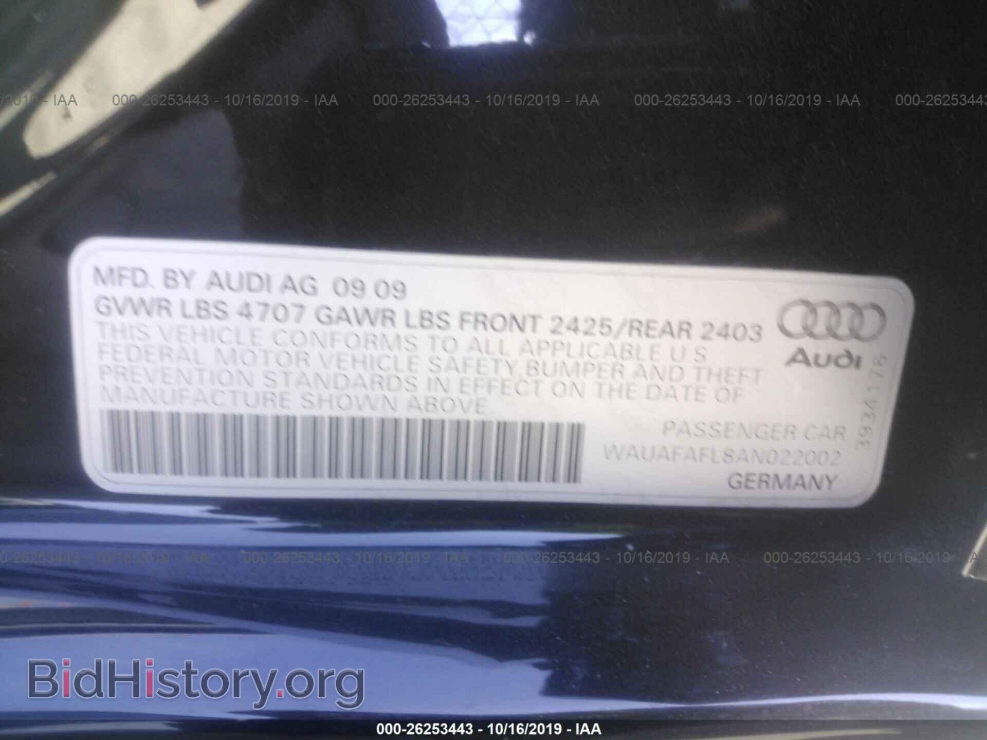 2010 AUDI A4 - VIN: WAUAFAFL8AN022002 - Фото 9