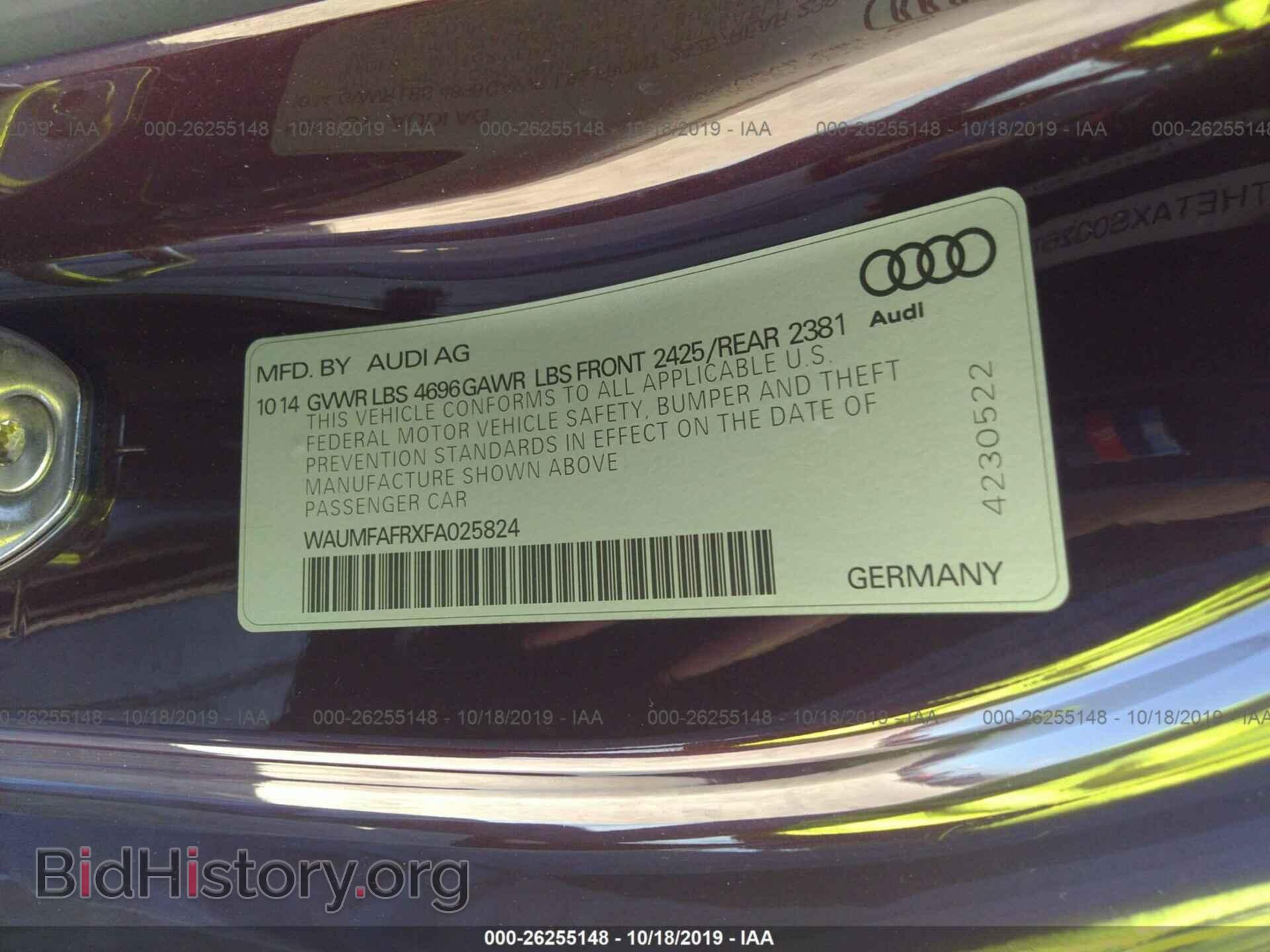 2015 AUDI A5 - VIN: WAUMFAFRXFA025824 - Фото 9