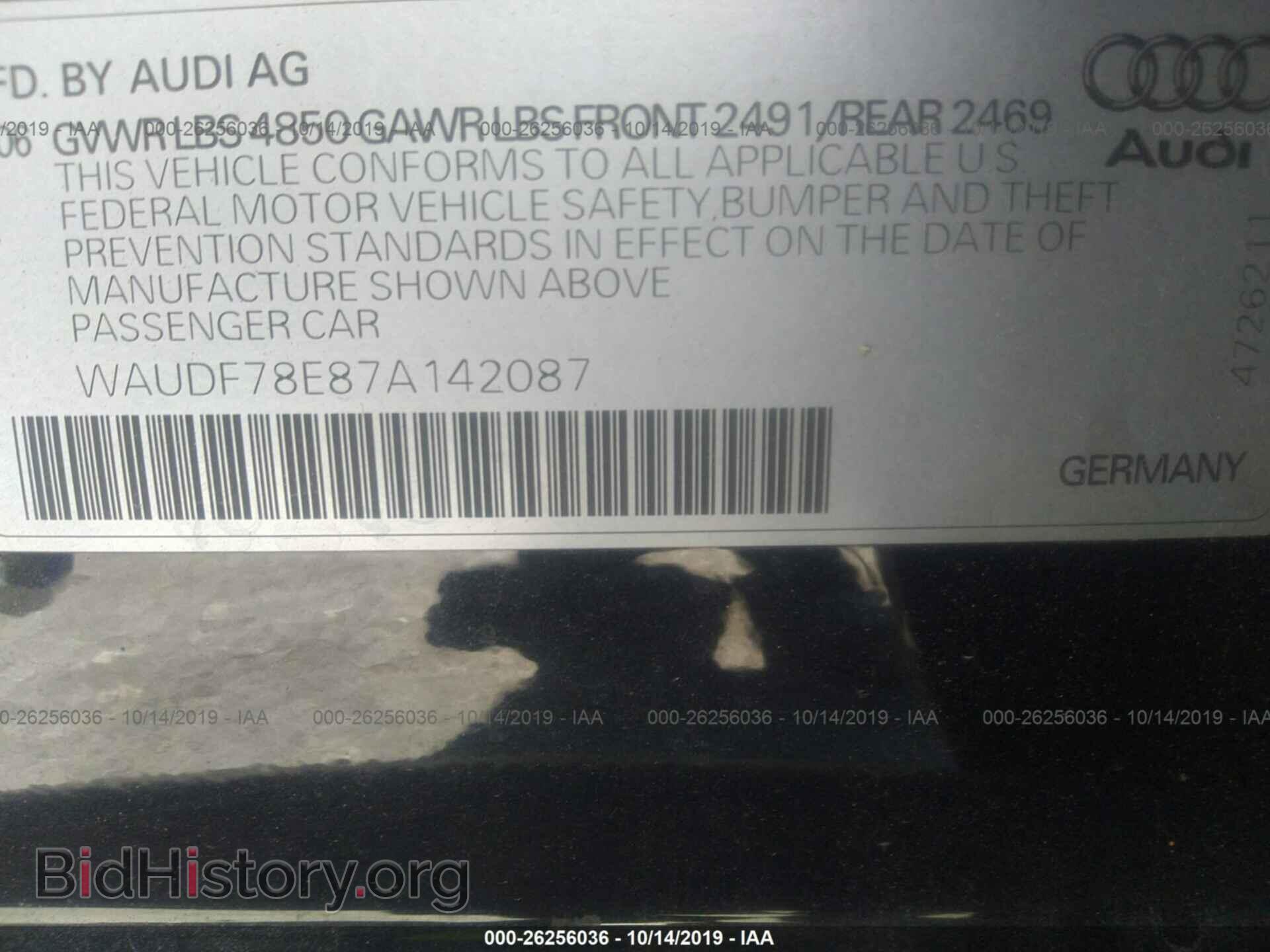 2007 AUDI A4 - VIN: WAUDF78E87A142087 - Фото 9