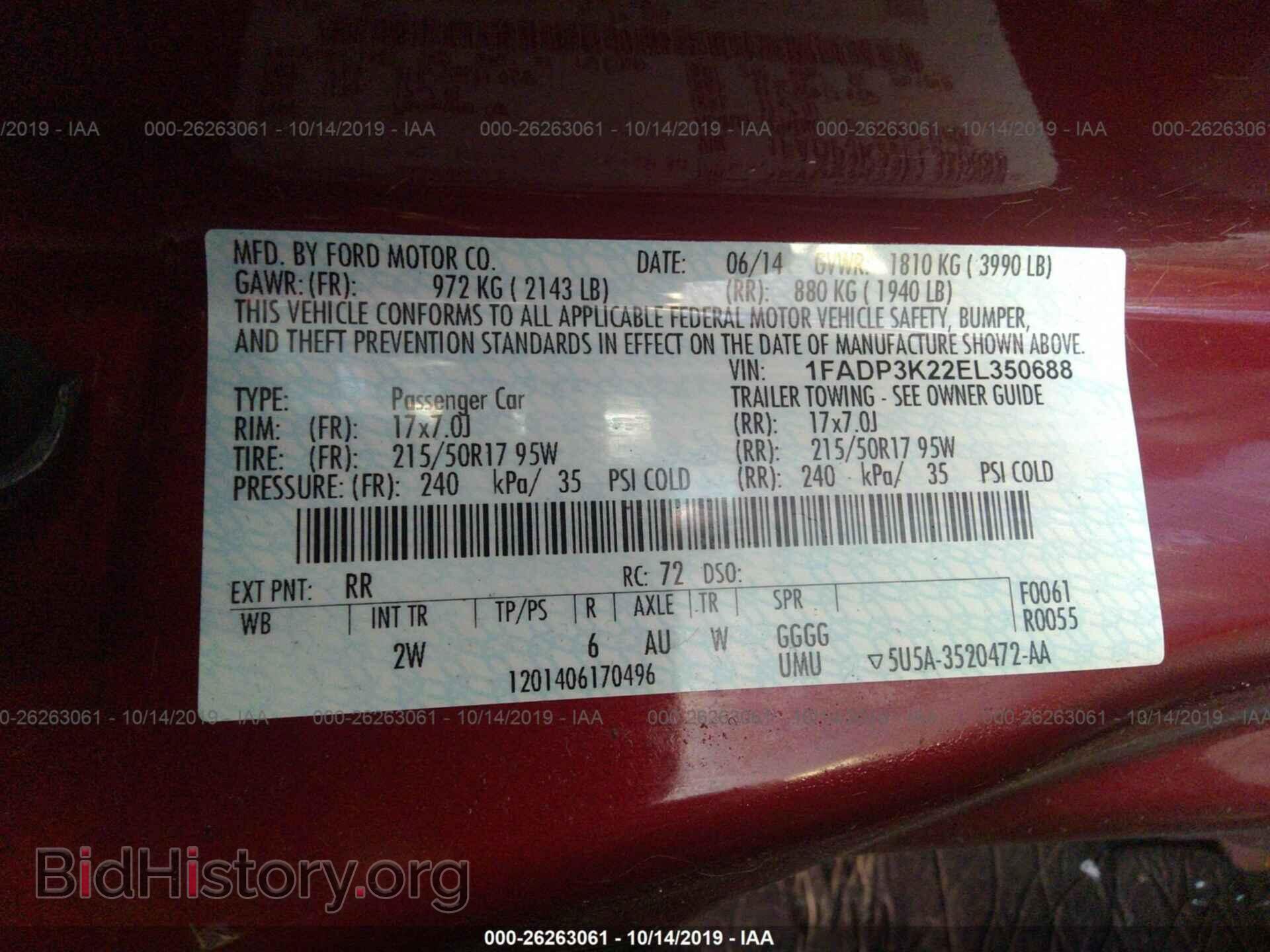 2014 FORD FOCUS - VIN: 1FADP3K22EL350688 - Photo 9