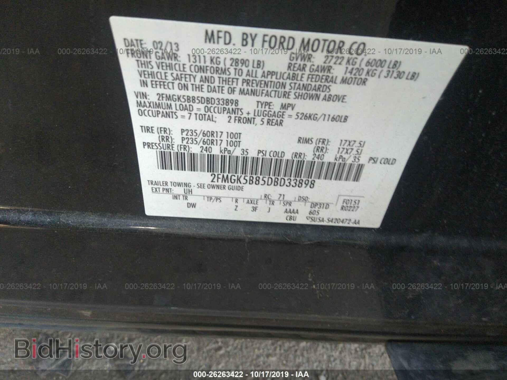 2013 FORD FLEX - VIN: 2FMGK5B85DBD33898 - Photo 9