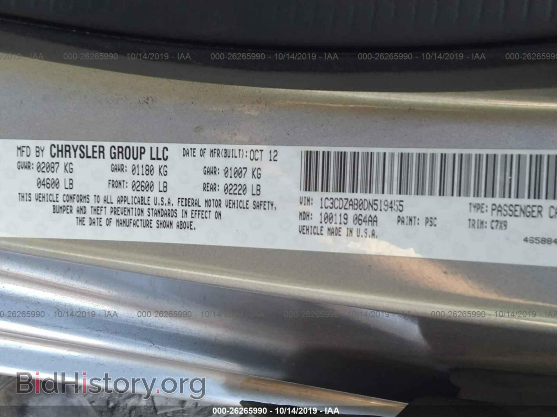 2013 DODGE AVENGER - VIN: 1C3CDZAB0DN519455 - Фото 9