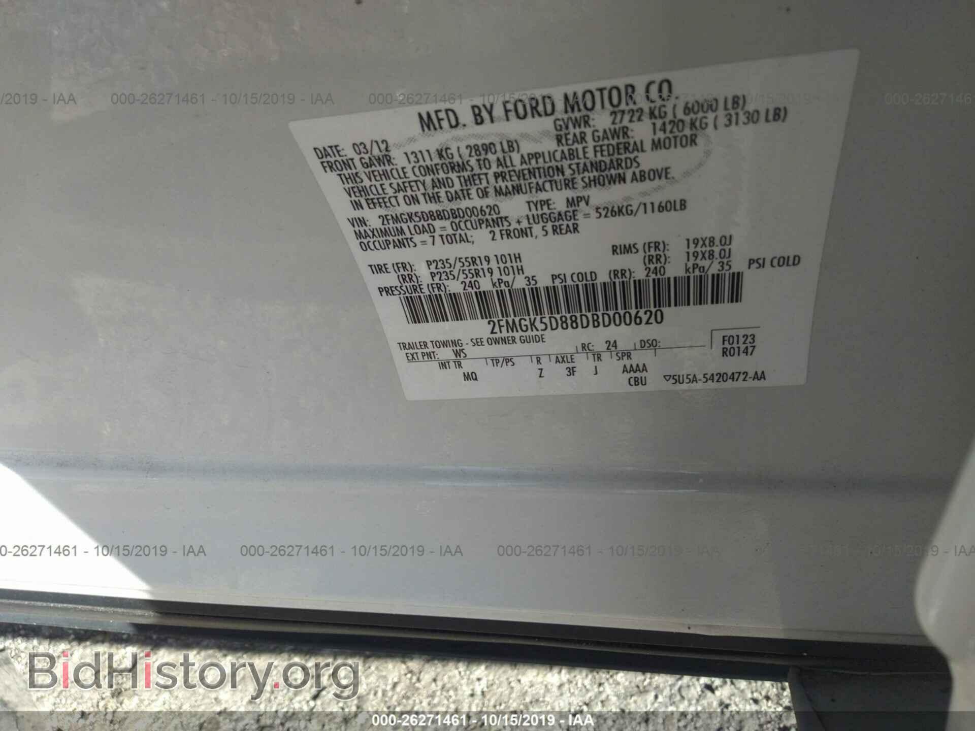 2013 FORD FLEX - VIN: 2FMGK5D88DBD00620 - Photo 9