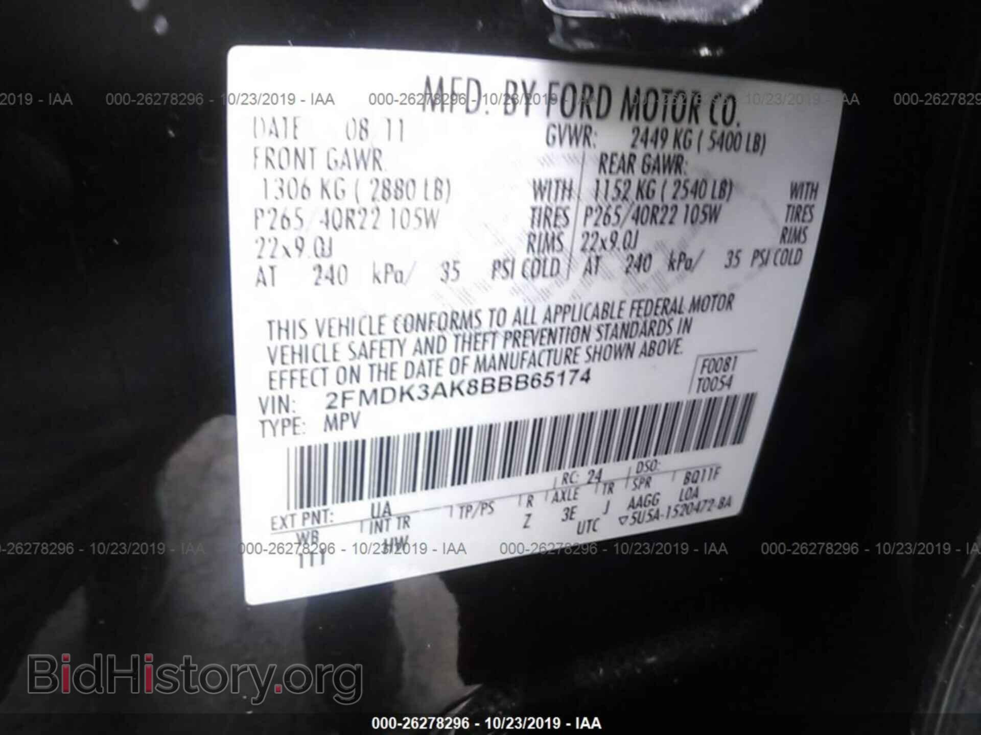 2011 FORD EDGE - VIN: 2FMDK3AK8BBB65174 - Photo 9