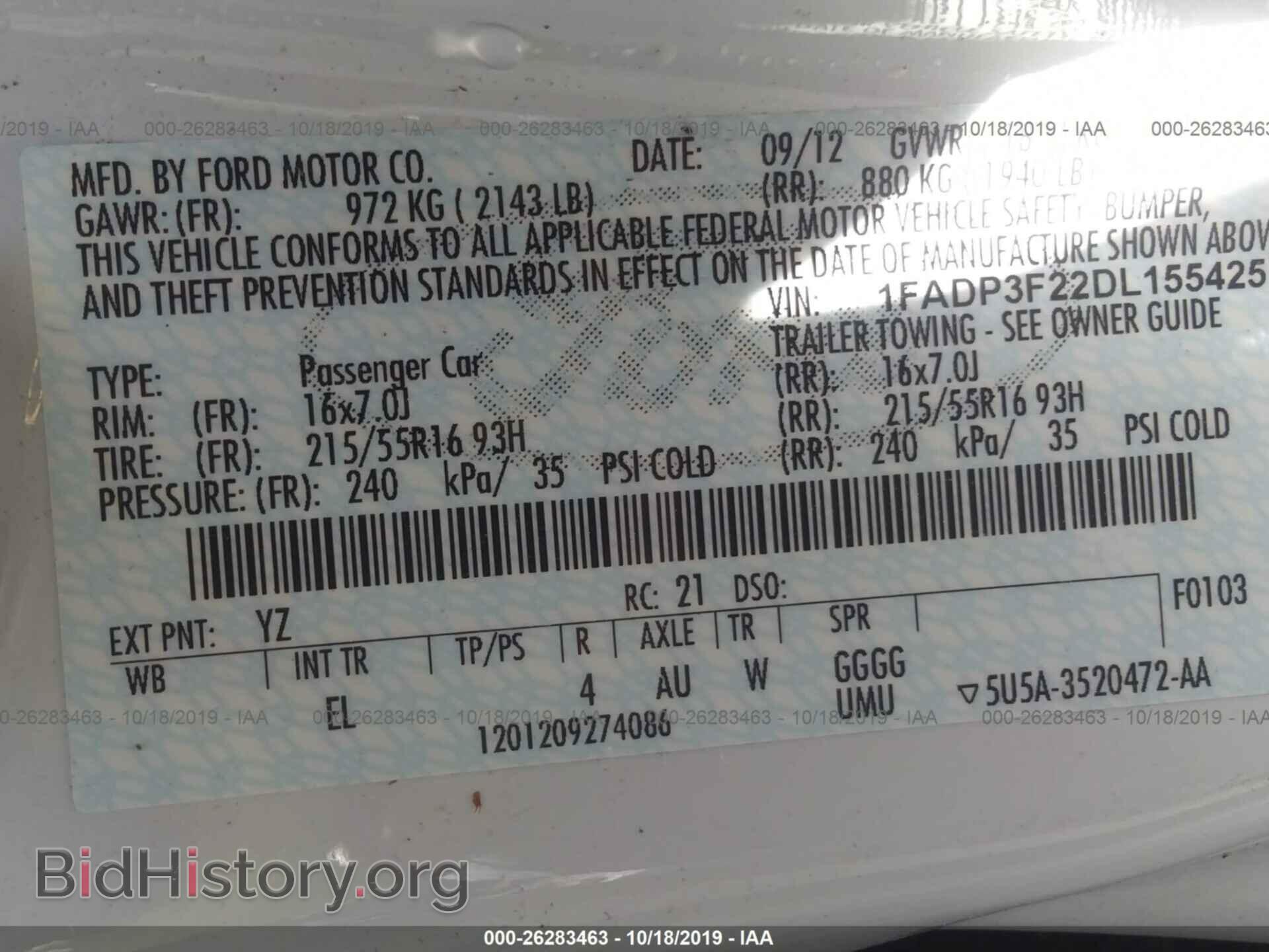2013 FORD FOCUS - VIN: 1FADP3F22DL155425 - Photo 9