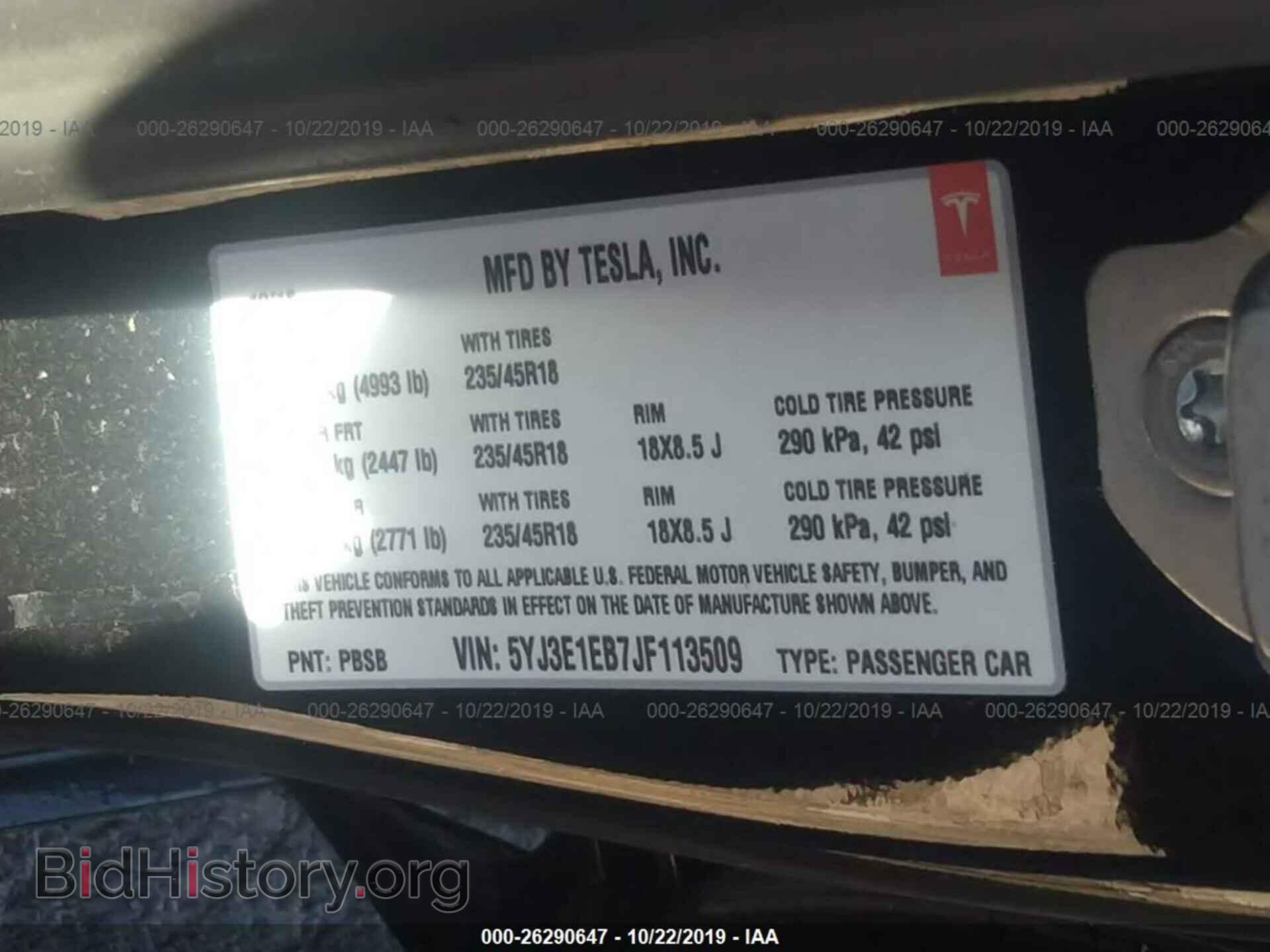 2018 TESLA MODEL 3 - VIN: 5YJ3E1EB7JF113509 - Photo 9