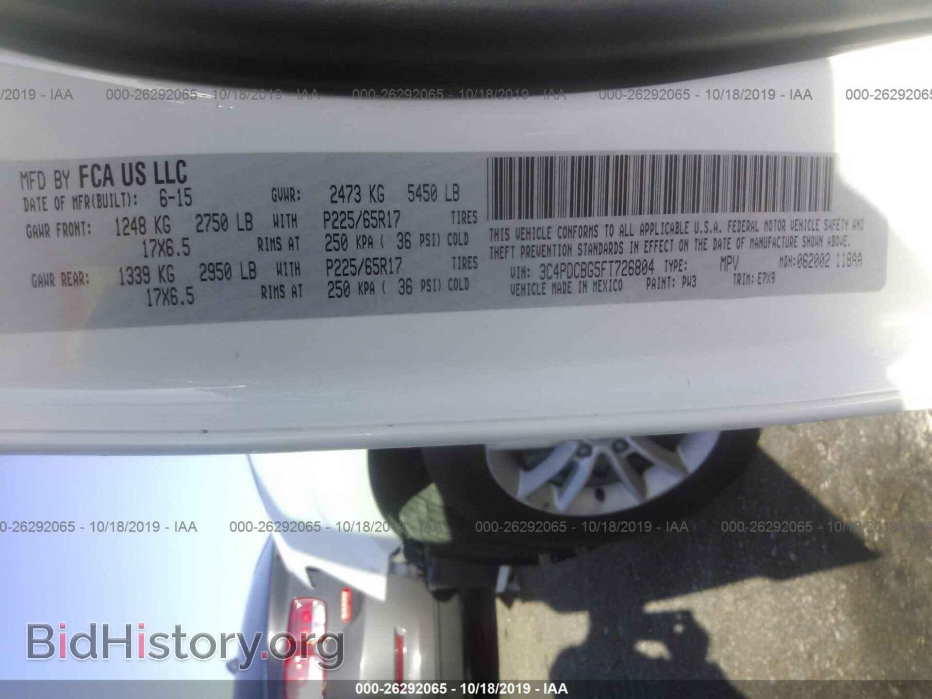 2015 DODGE JOURNEY - VIN: 3C4PDCBG5FT726804 - Photo 9