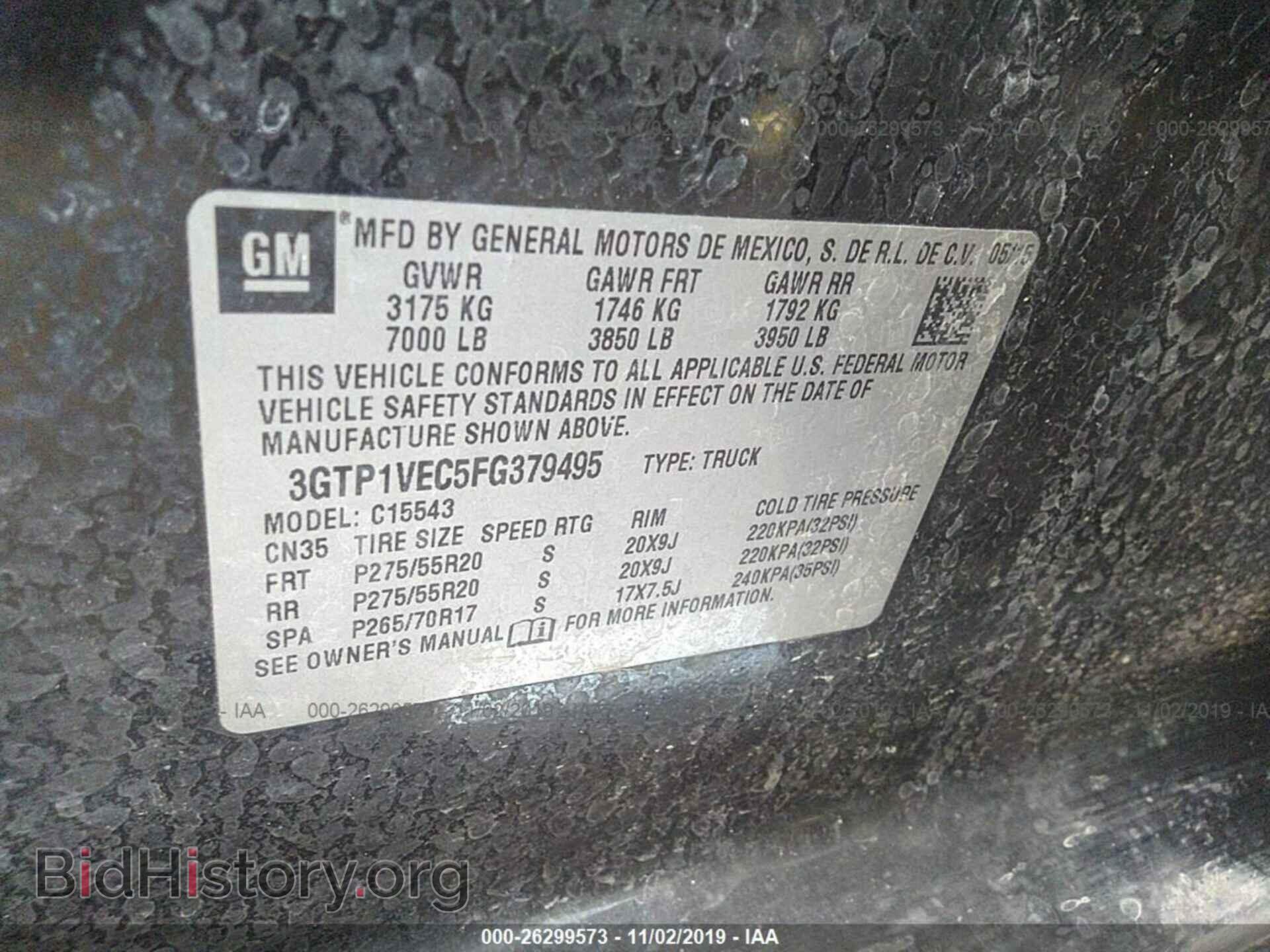 2015 GMC SIERRA - VIN: 3GTP1VEC5FG379495 - Photo 9