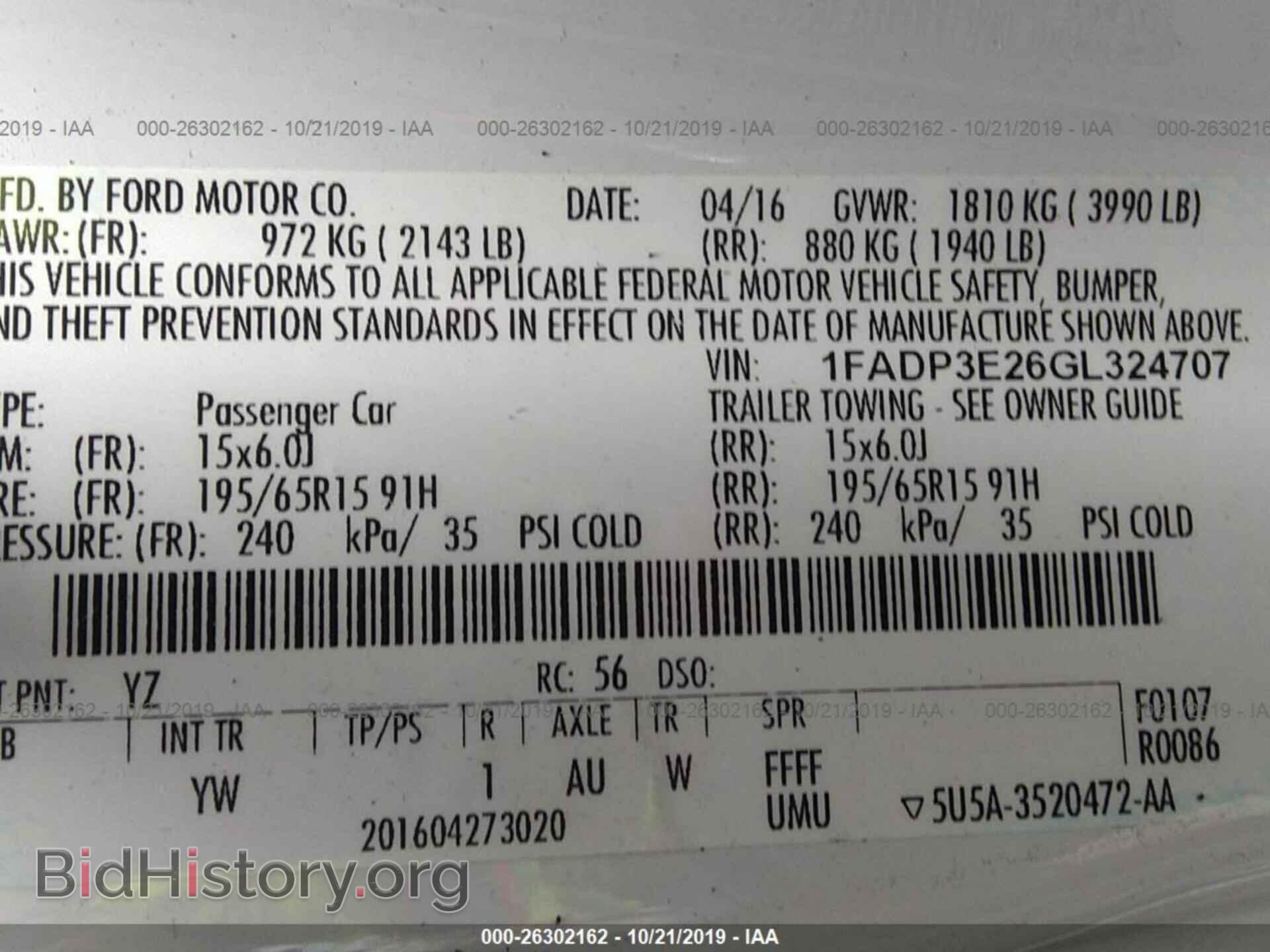 2016 FORD FOCUS - VIN: 1FADP3E26GL324707 - Фото 9