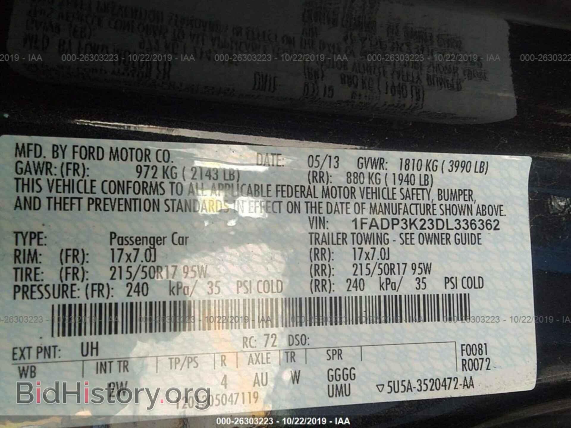 2013 FORD FOCUS - VIN: 1FADP3K23DL336362 - Photo 9