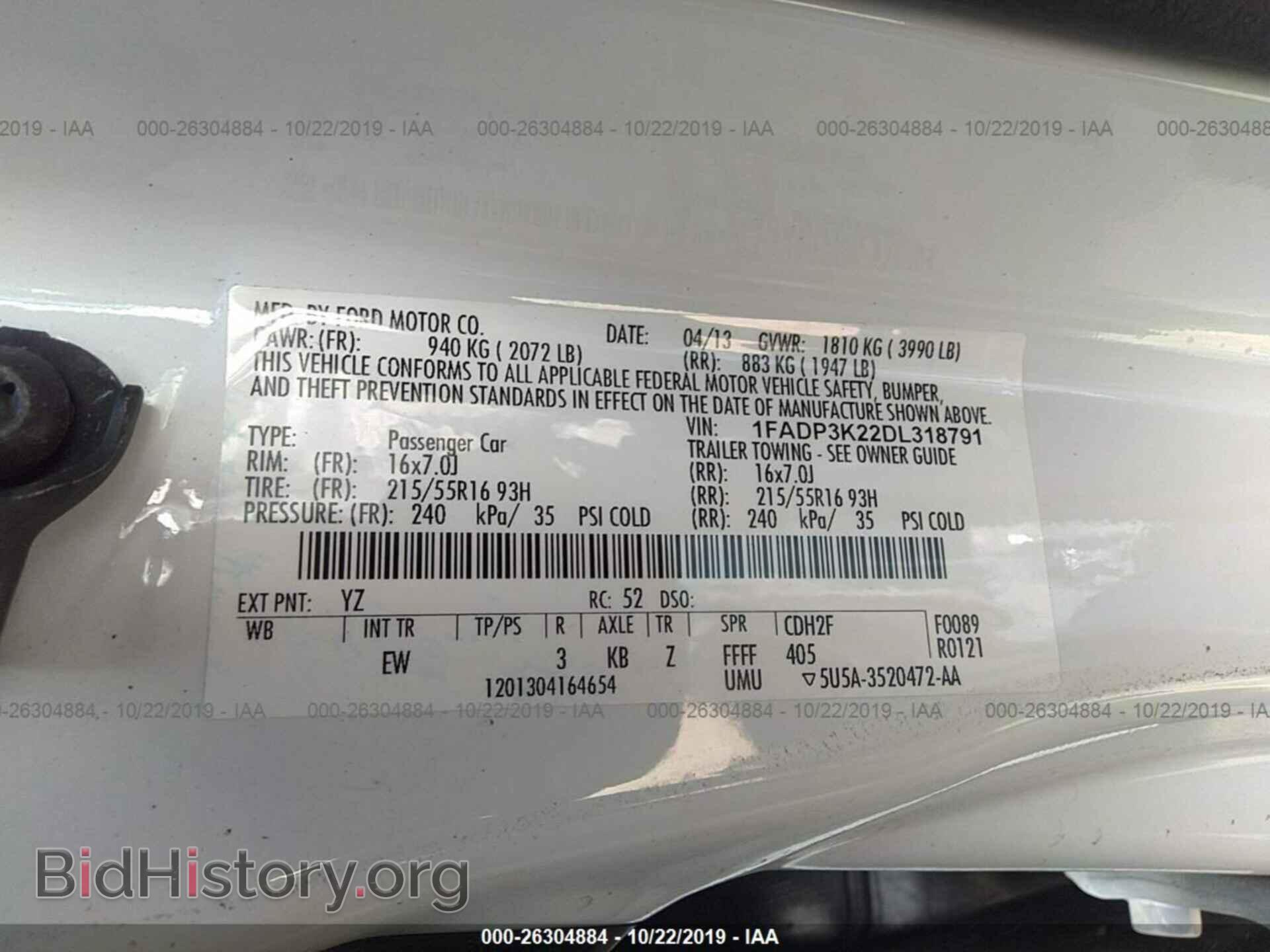 2013 FORD FOCUS - VIN: 1FADP3K22DL318791 - Photo 9