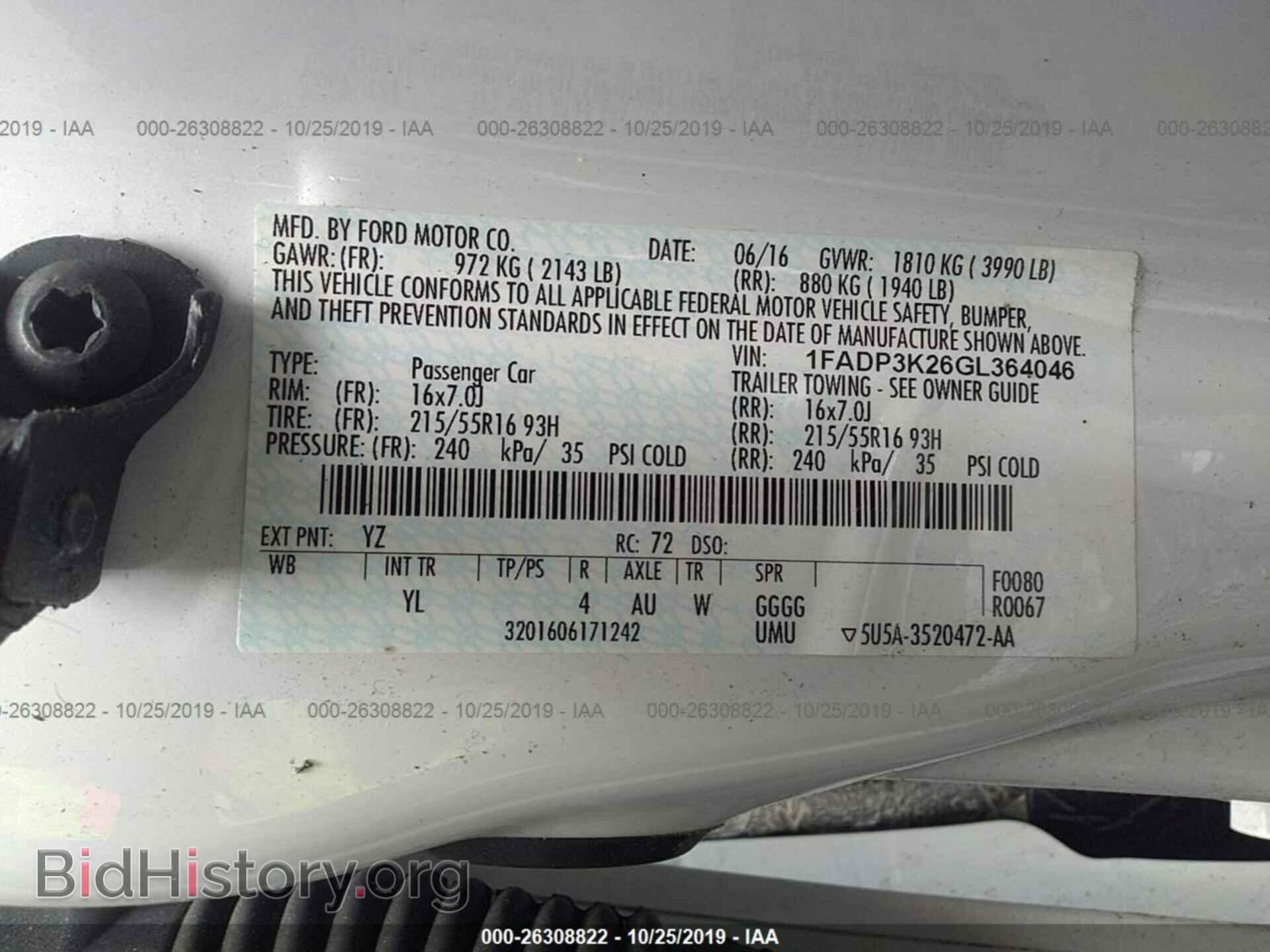 2016 FORD FOCUS - VIN: 1FADP3K26GL364046 - Фото 9