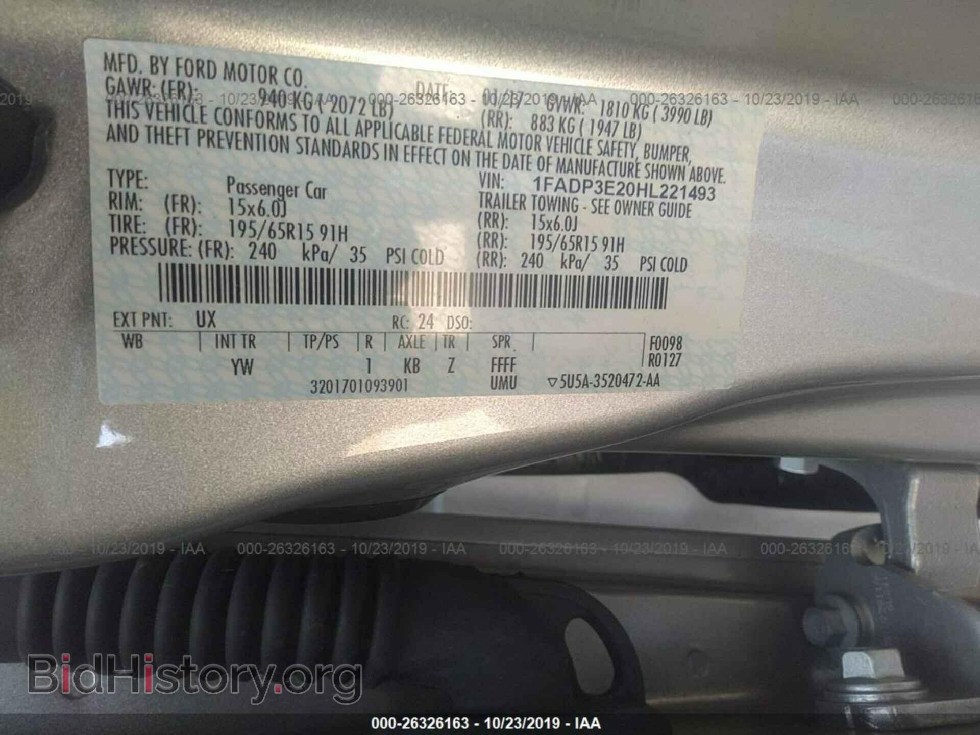 2017 FORD FOCUS - VIN: 1FADP3E20HL221493 - Фото 9