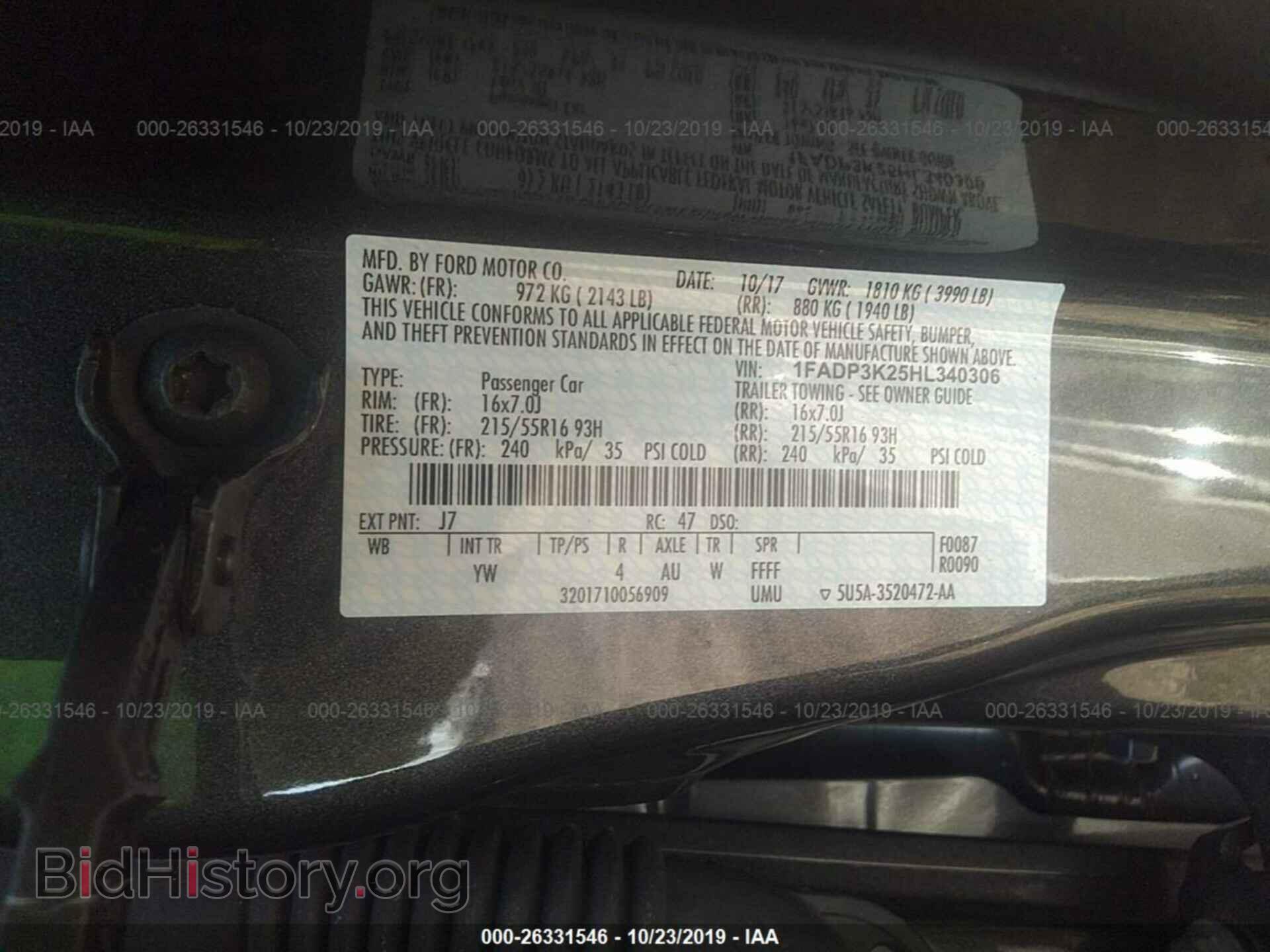 2017 FORD FOCUS - VIN: 1FADP3K25HL340306 - Фото 9