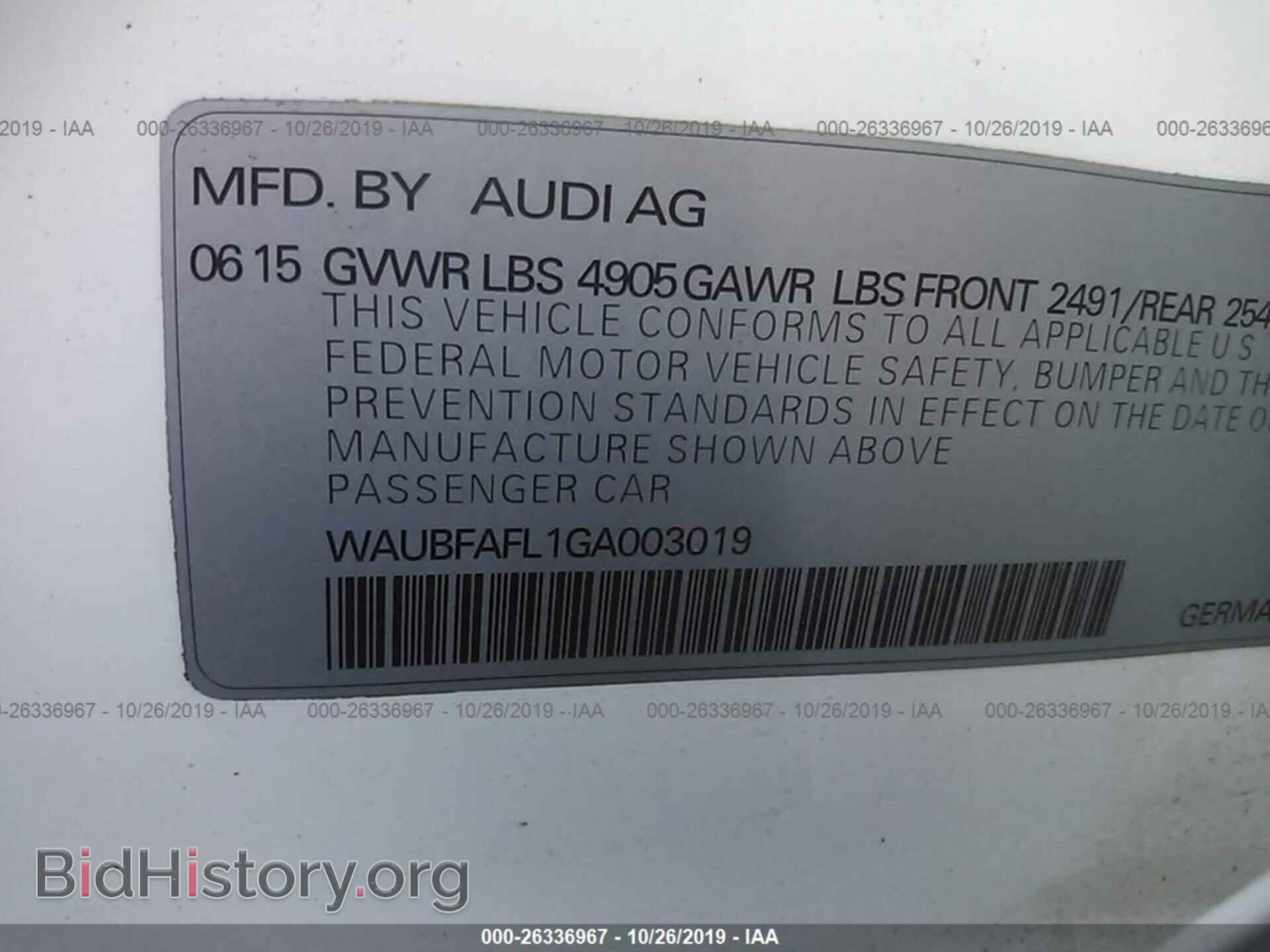 2016 AUDI A4 - VIN: WAUBFAFL1GA003019 - Фото 9