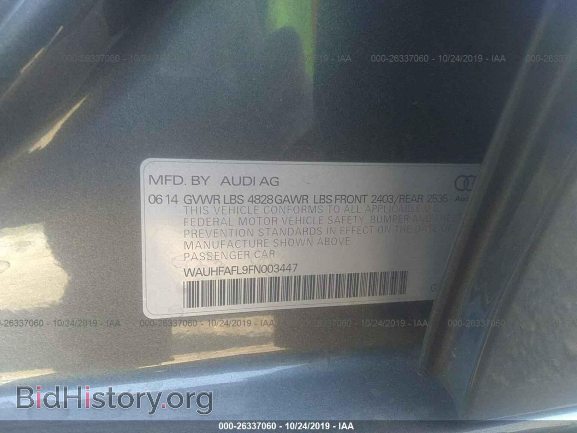 2015 AUDI A4 - VIN: WAUHFAFL9FN003447 - Photo 9