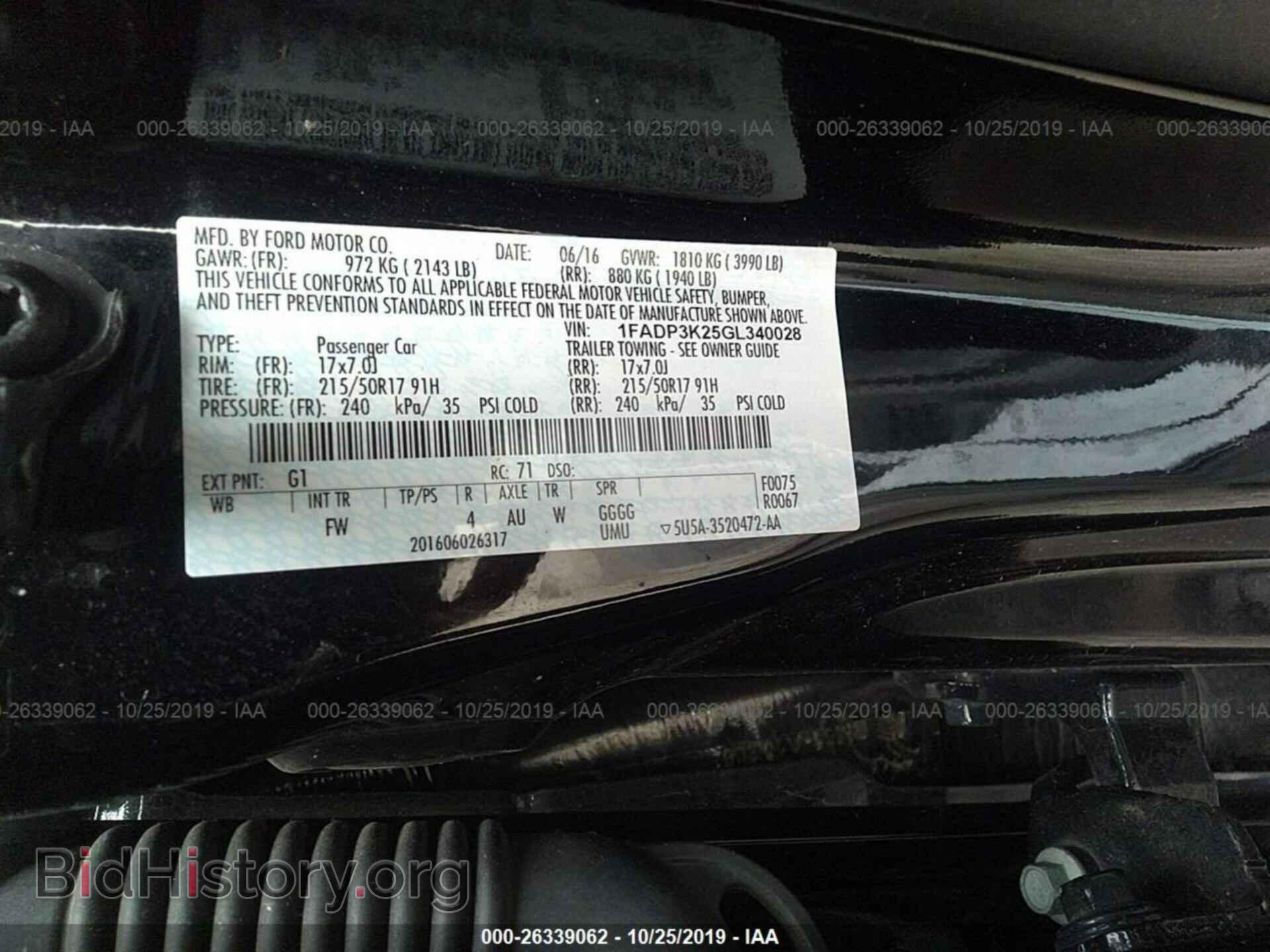 2016 FORD FOCUS - VIN: 1FADP3K25GL340028 - Фото 9