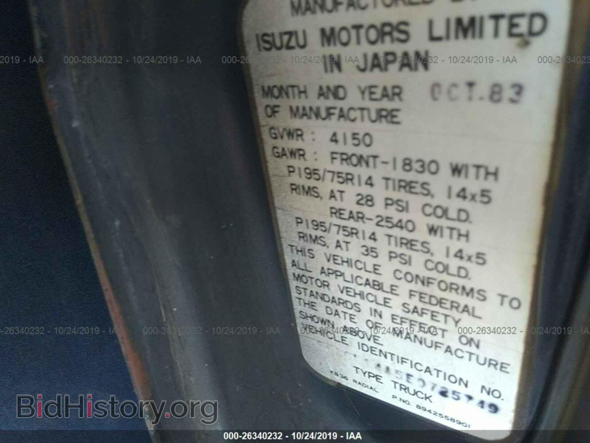 1984 ISUZU PUP - VIN: JAACL14A5E0725749 - Фото 9