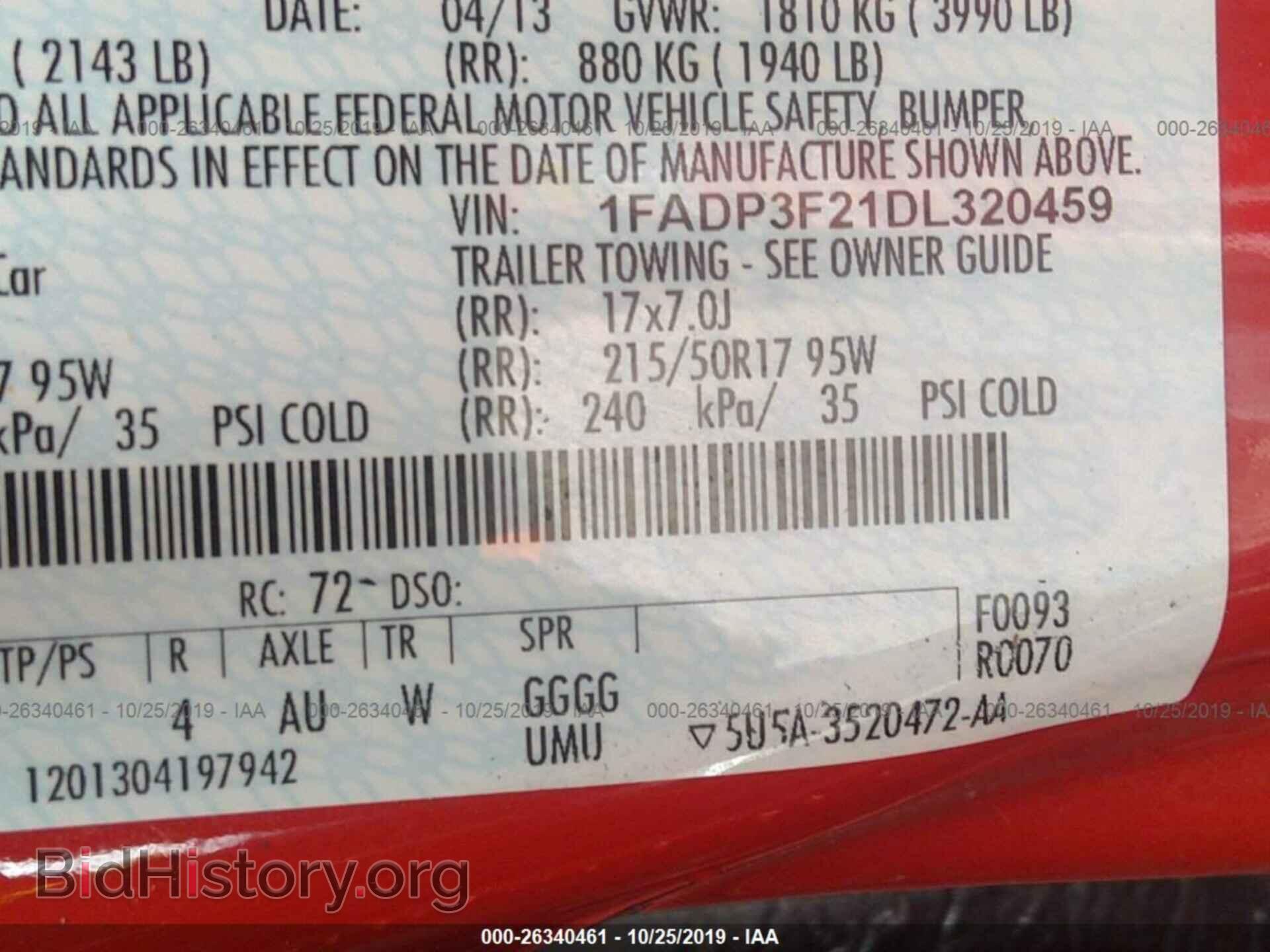 2013 FORD FOCUS - VIN: 1FADP3F21DL320459 - Photo 9