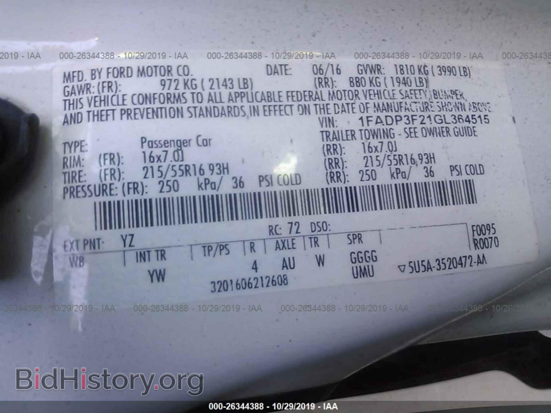 2016 FORD FOCUS - VIN: 1FADP3F21GL364515 - Фото 9